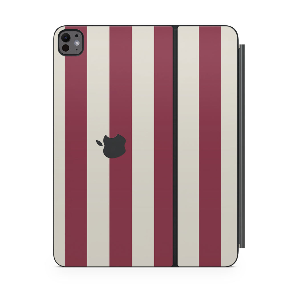 Cranberry Stripe Magic Keyboard Skin for iPad
