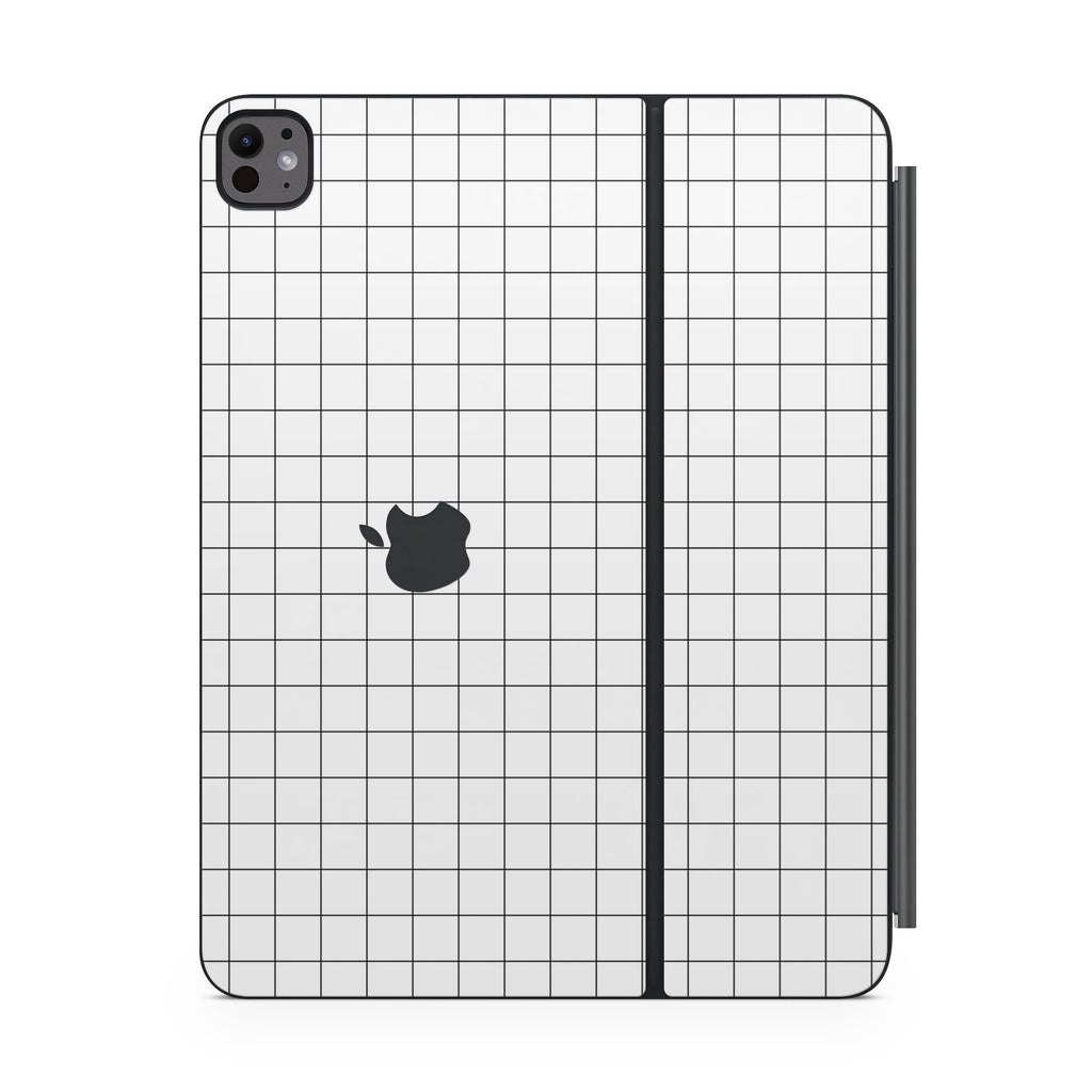 White Grid Line Magic Keyboard Skin for iPad
