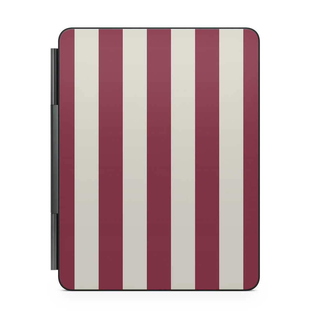 Cranberry Stripe Magic Keyboard Skin for iPad