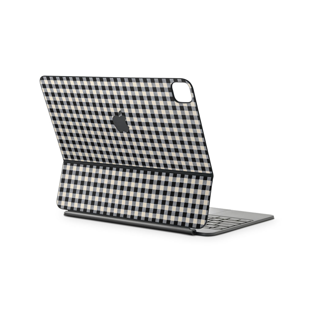 Black Gingham Magic Keyboard Skin for iPad
