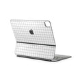 White Grid Line Magic Keyboard Skin for iPad