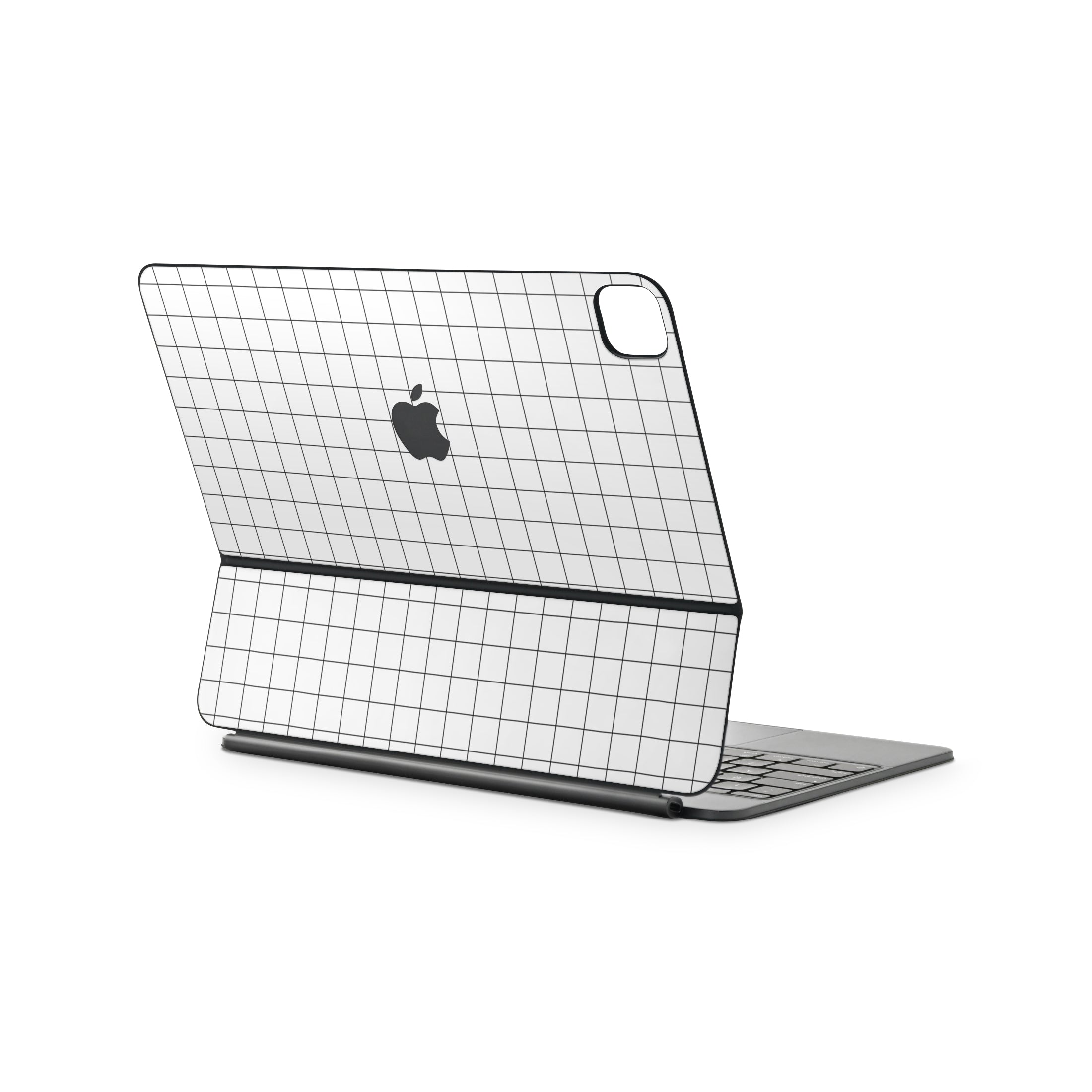 White Grid Line Magic Keyboard Skin for iPad