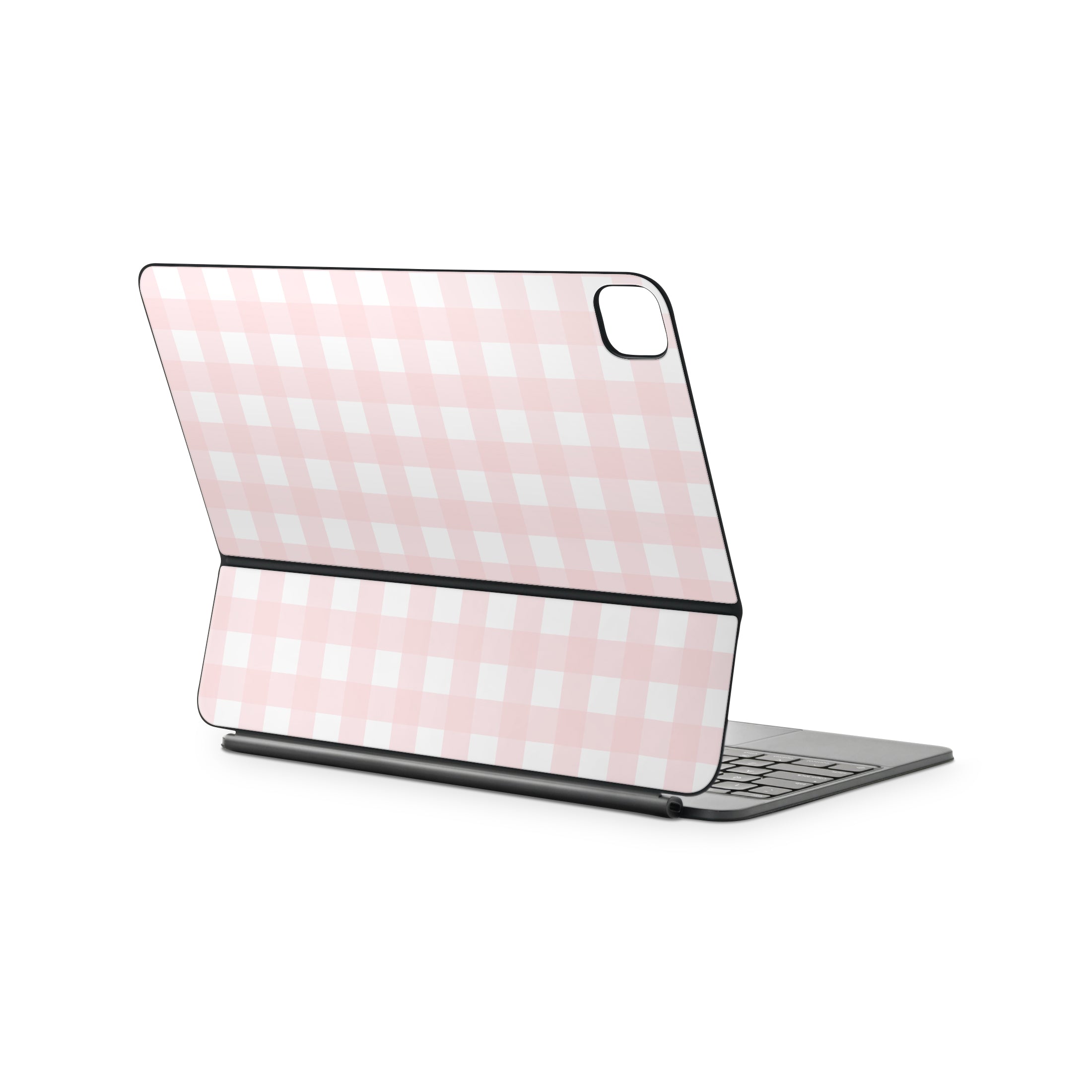 pink gingham magic keyboard for ipad