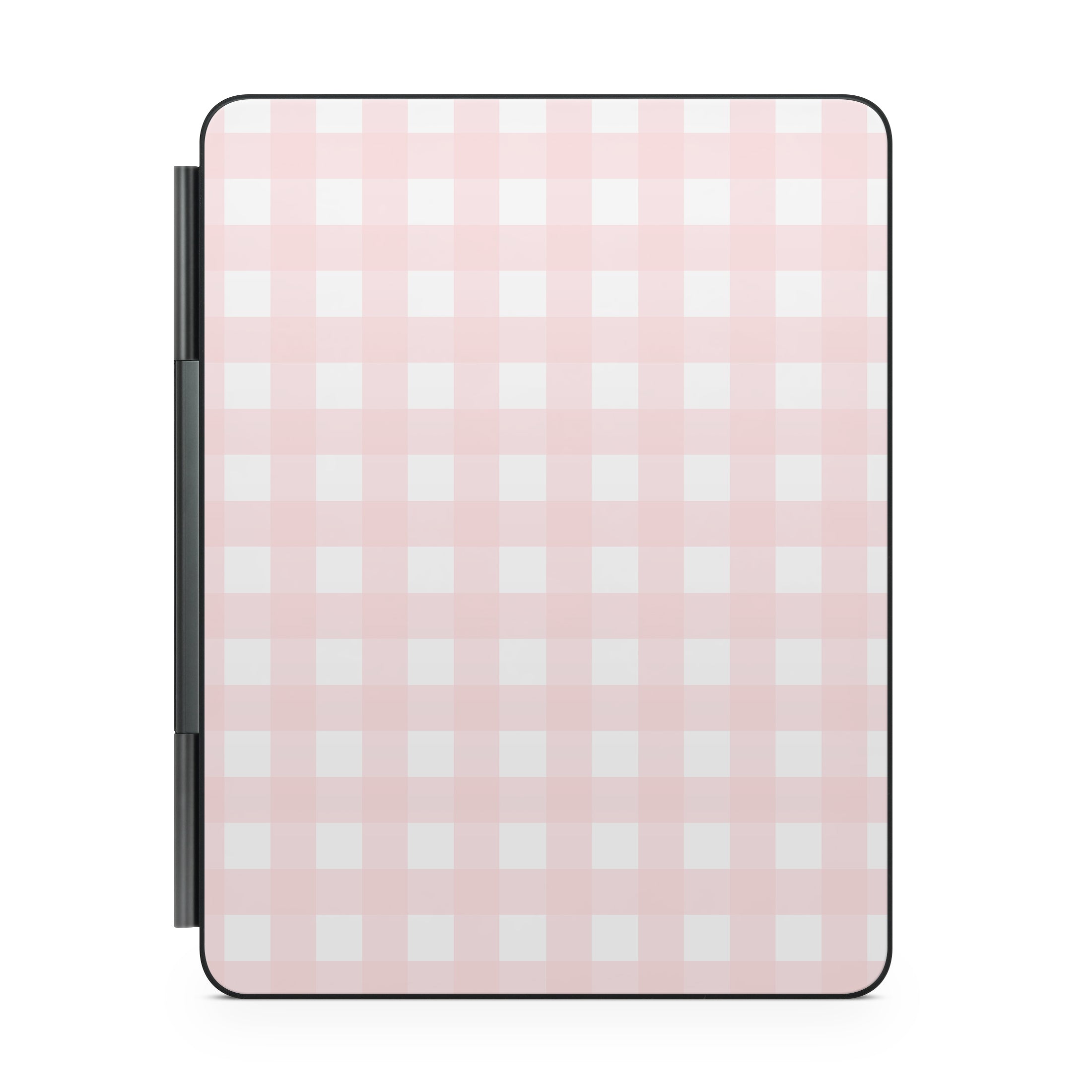 pink gingham magic keyboard for ipad back view