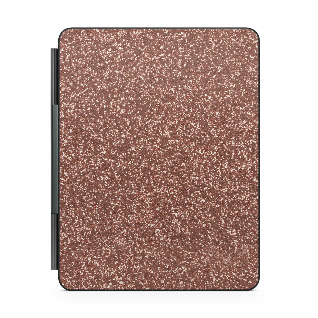 rose glitter magic keyboard for ipad back view