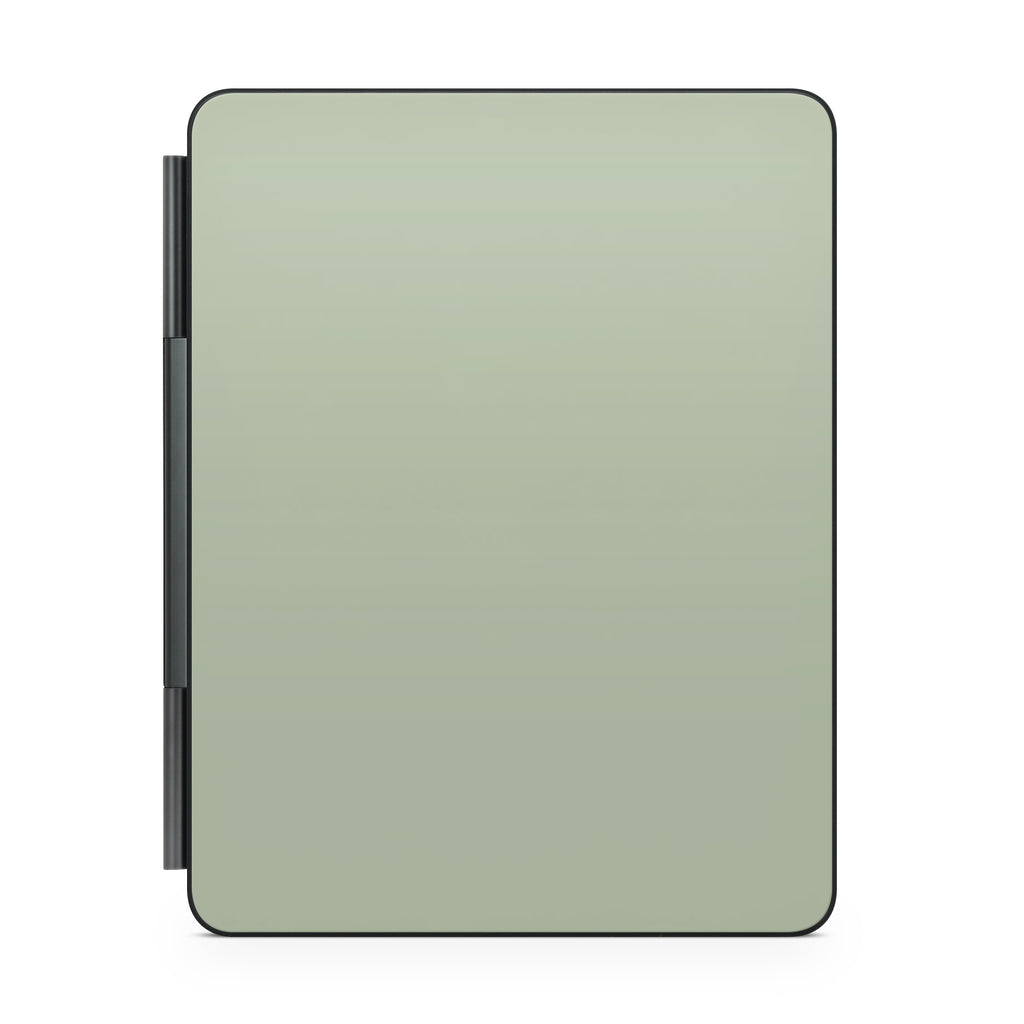 sage green magic keyboard for ipad back view