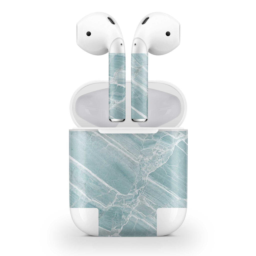 Mint Marble AirPods Skin