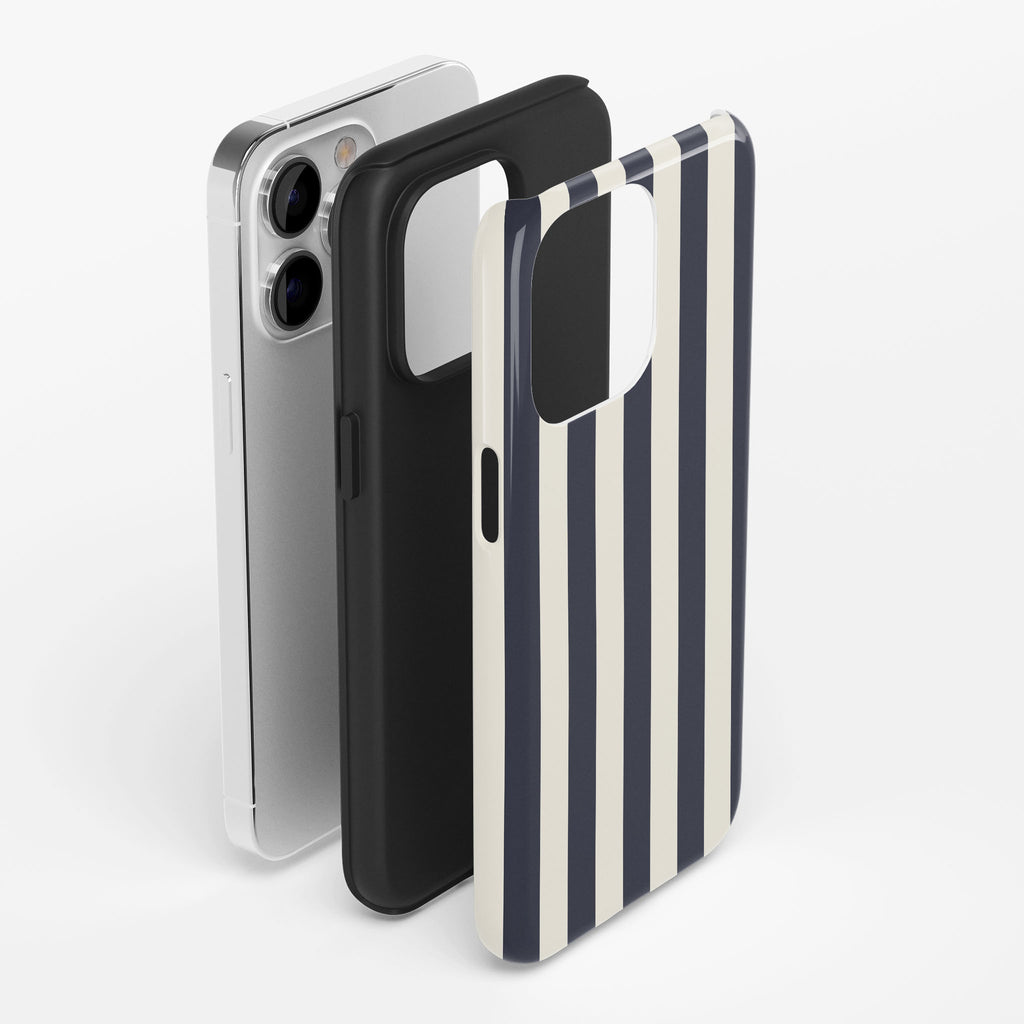 Navy Stripe Impact iPhone Case