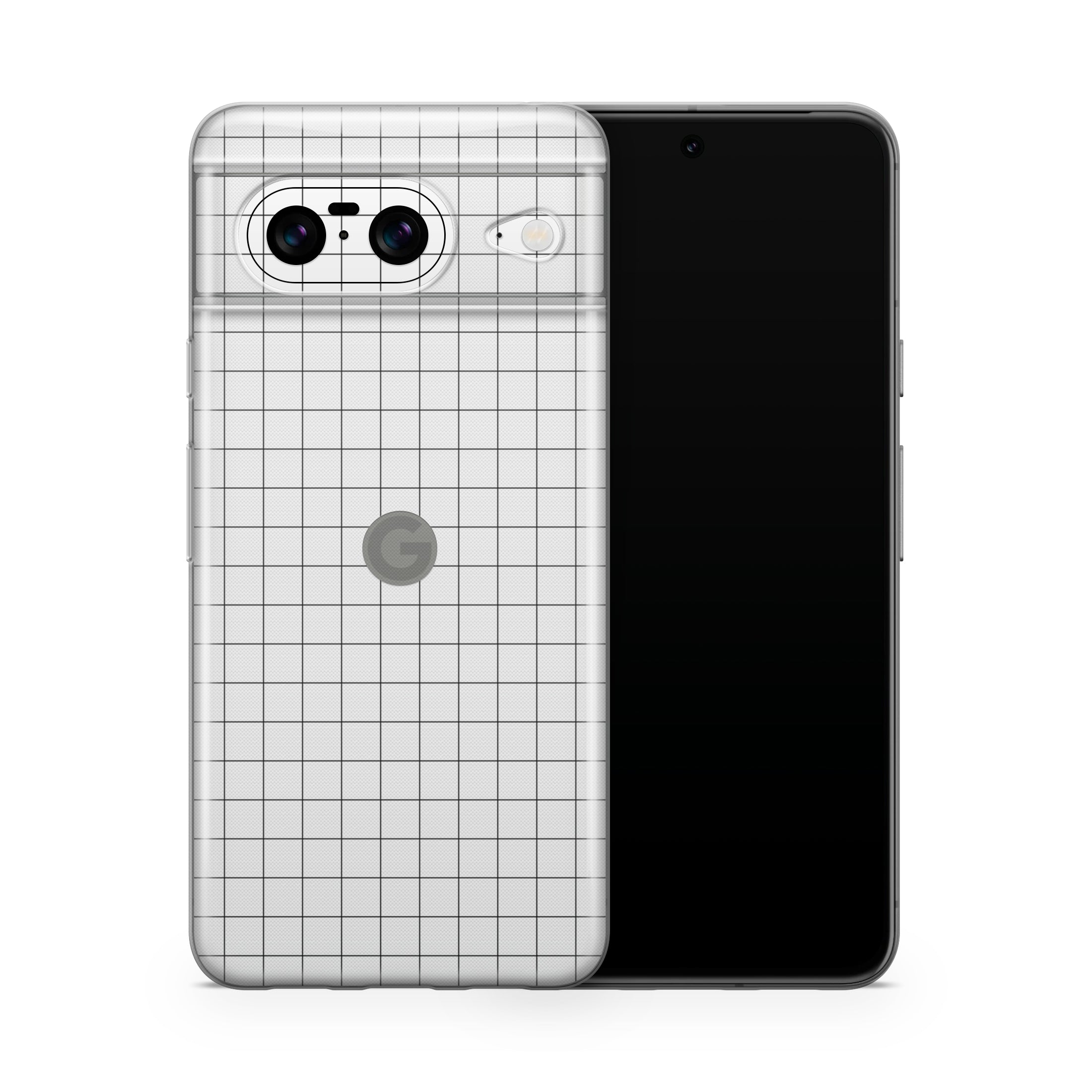 White Grid Pixel 8 Case