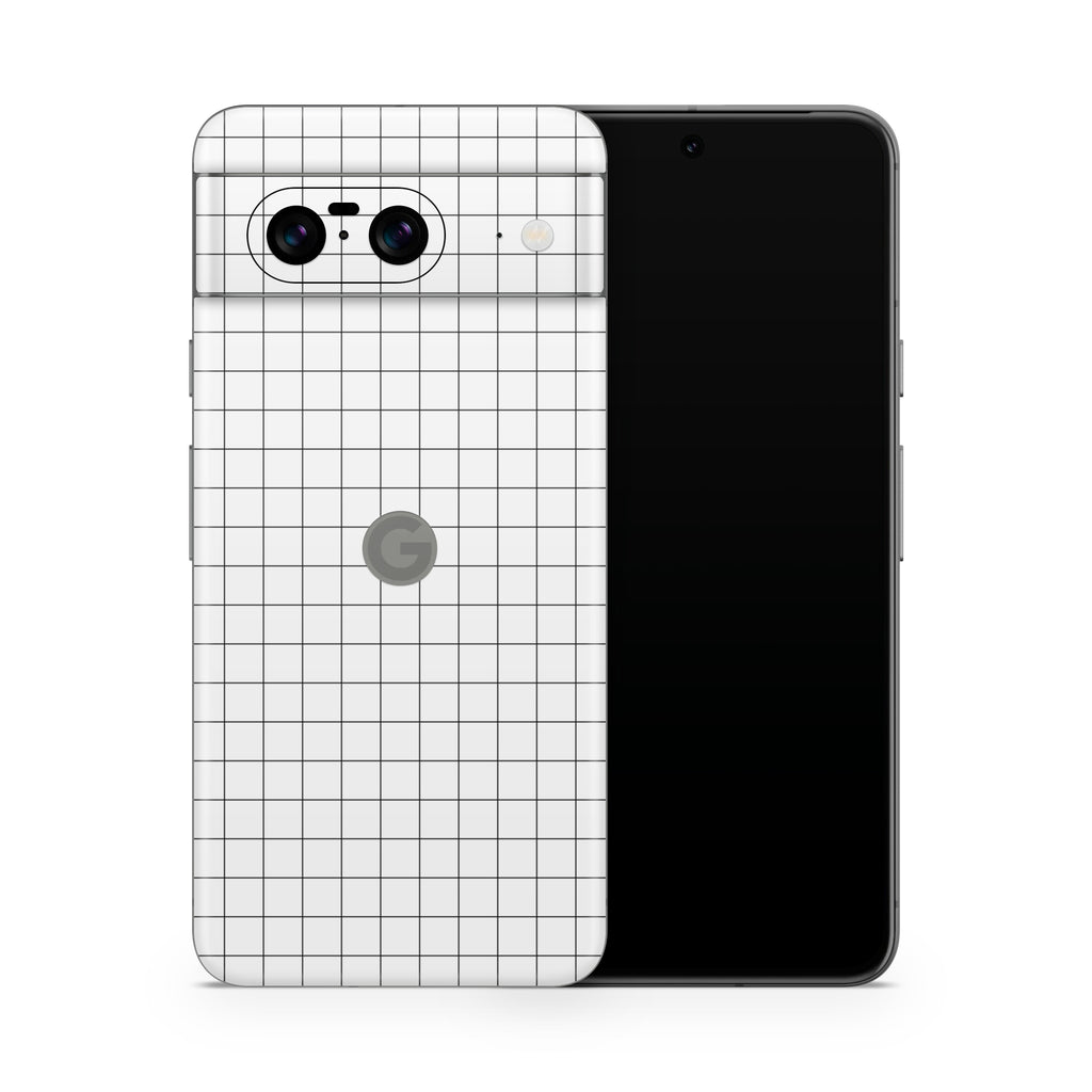 White Grid Pixel 8 Skin