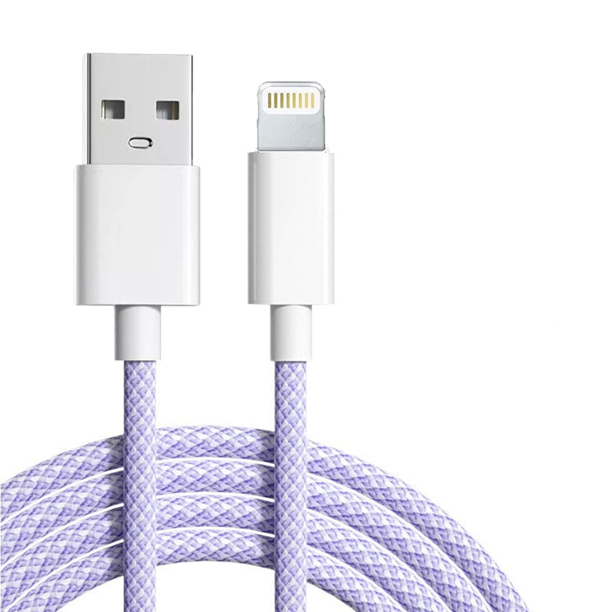 purple usb-a to lightning cable