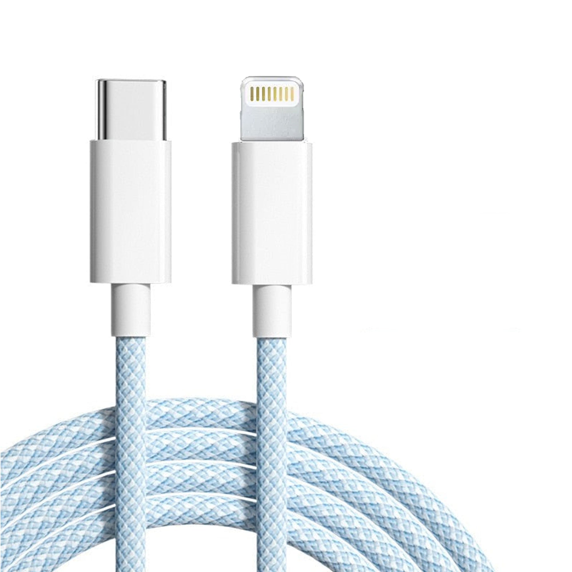 blue usb-c to lightning cable