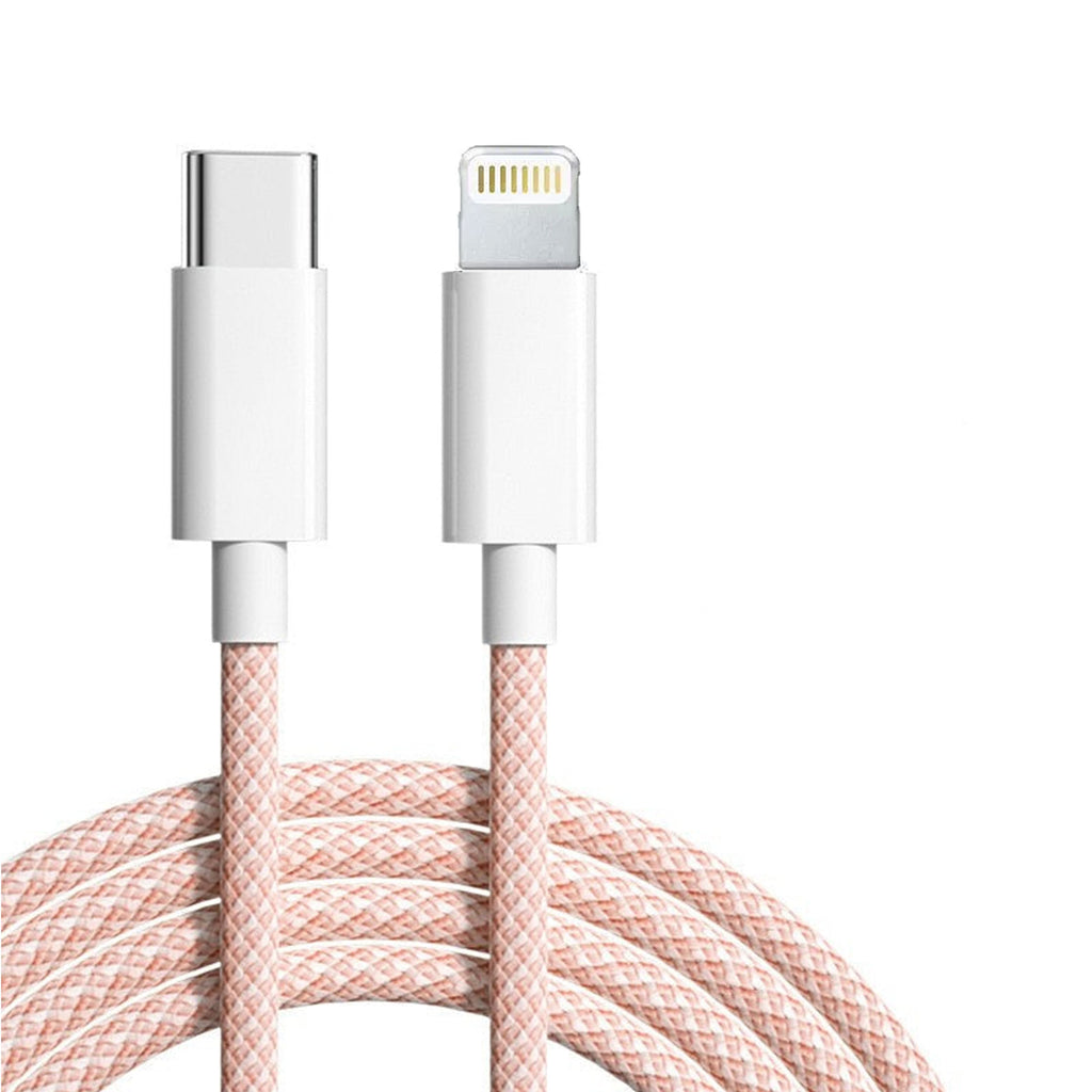pink usb-c to lightning cable