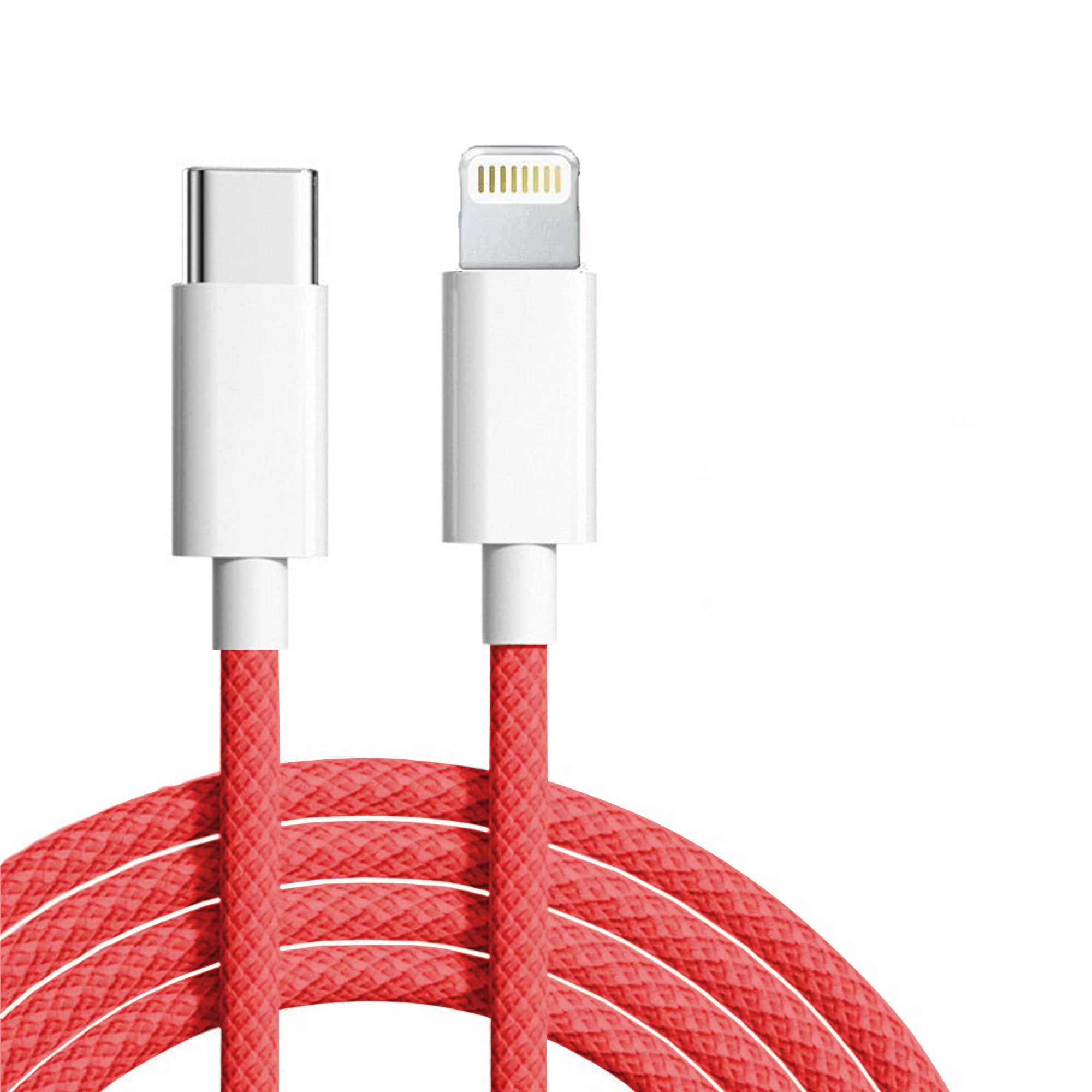 red usb-c to lightning cable