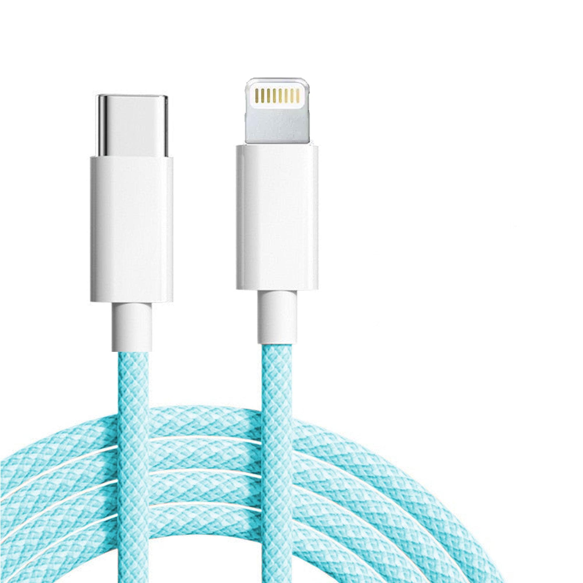 teal usb-c to lightning cable