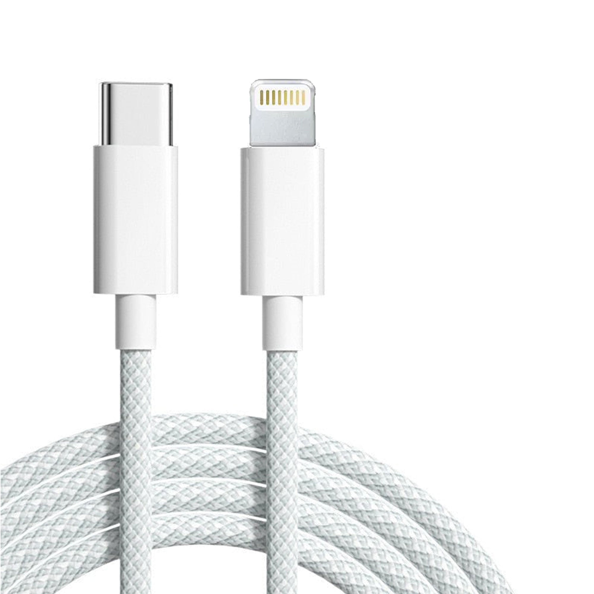 white usb-c to lightning cable