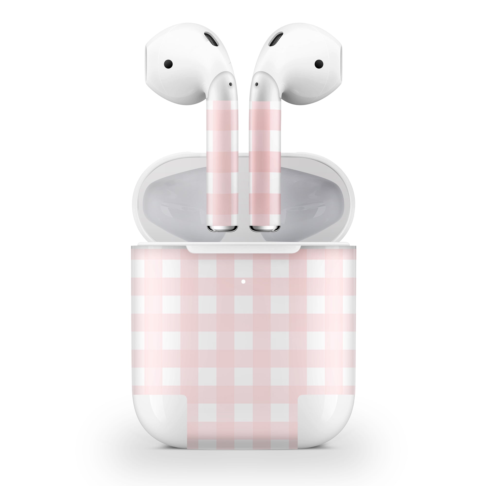 Pink Gingham AirPods Skin