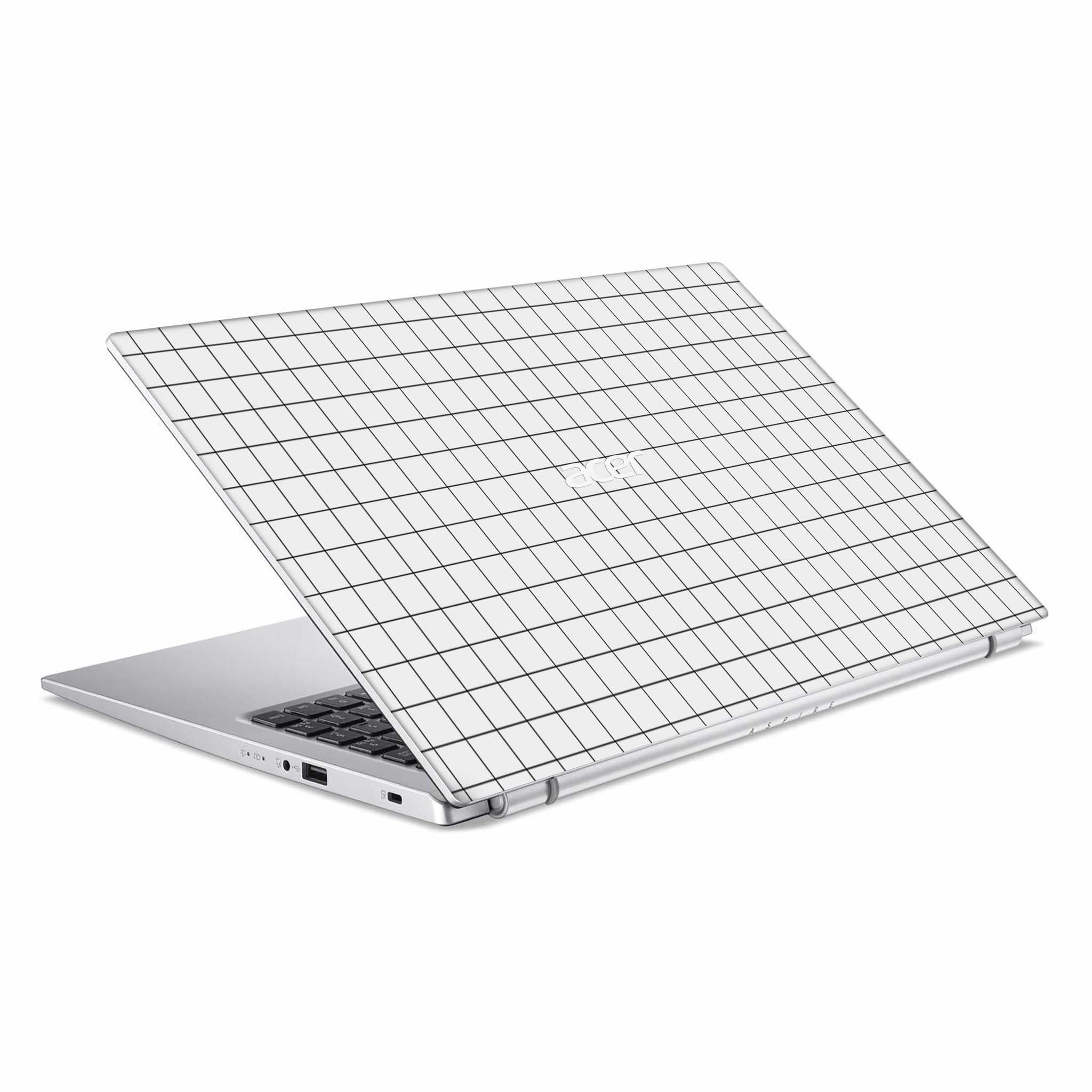 White Grid Line Acer Skin Top View