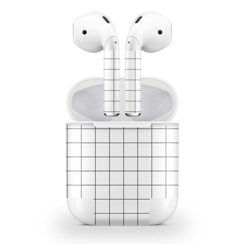 White Grid Line AirPods 