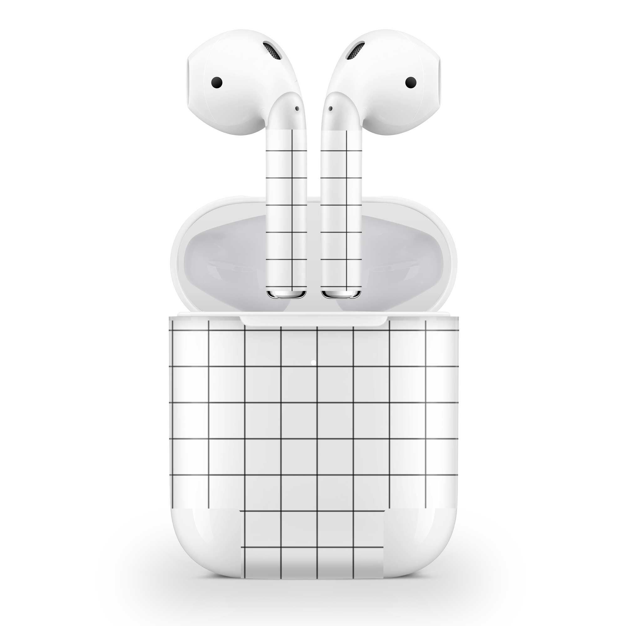 White Grid Line AirPods 
