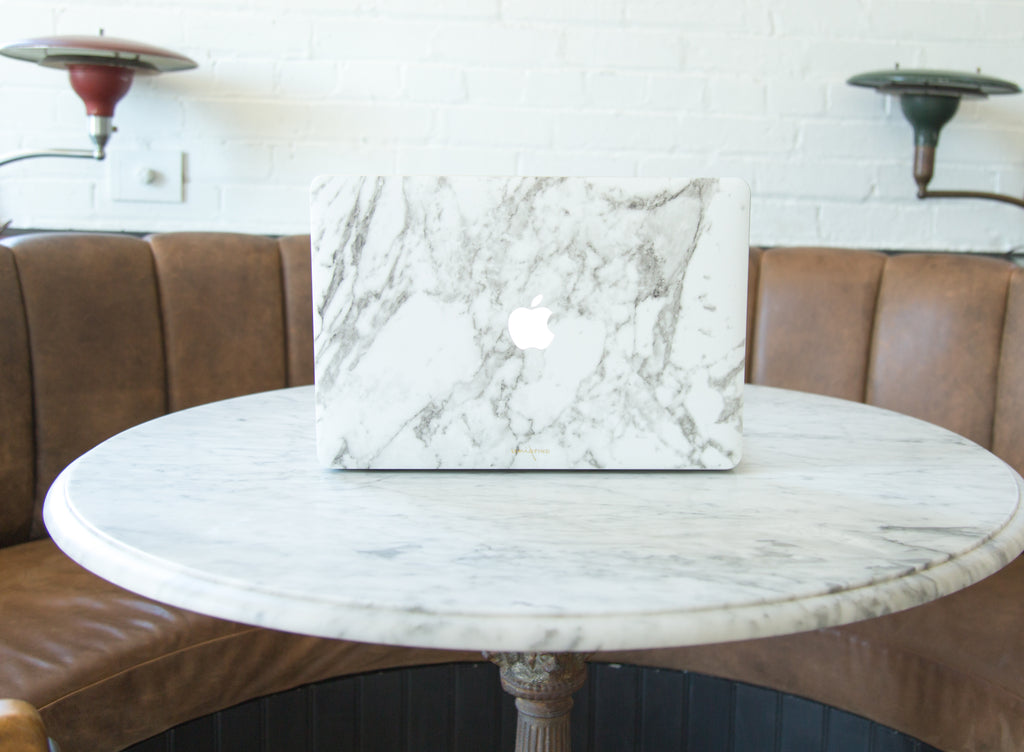 White Marble MacBook Skin + Case