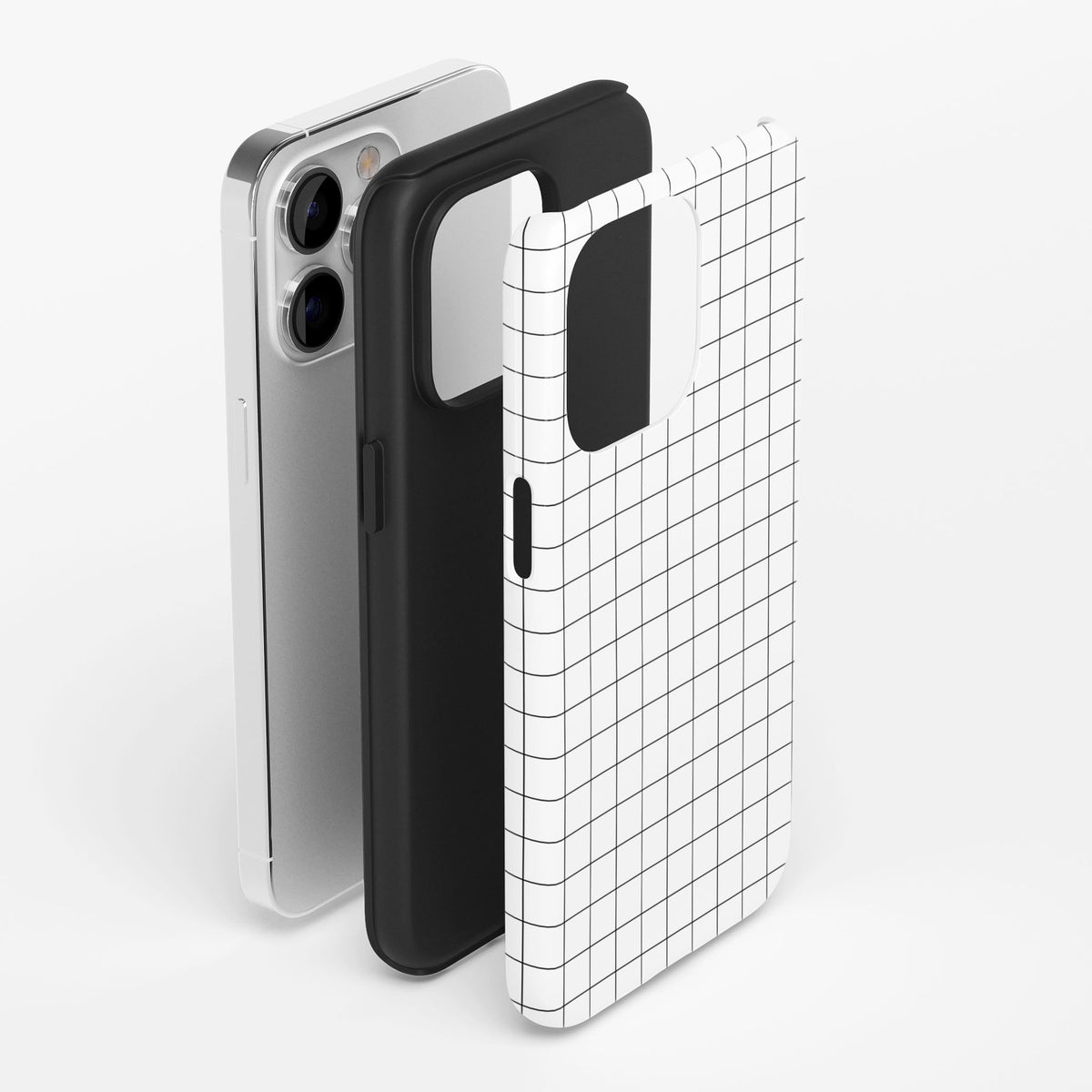 White Grid Impact iPhone Case