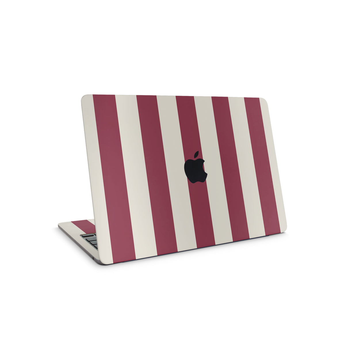 cranberry stripe macbook skin - full coverage