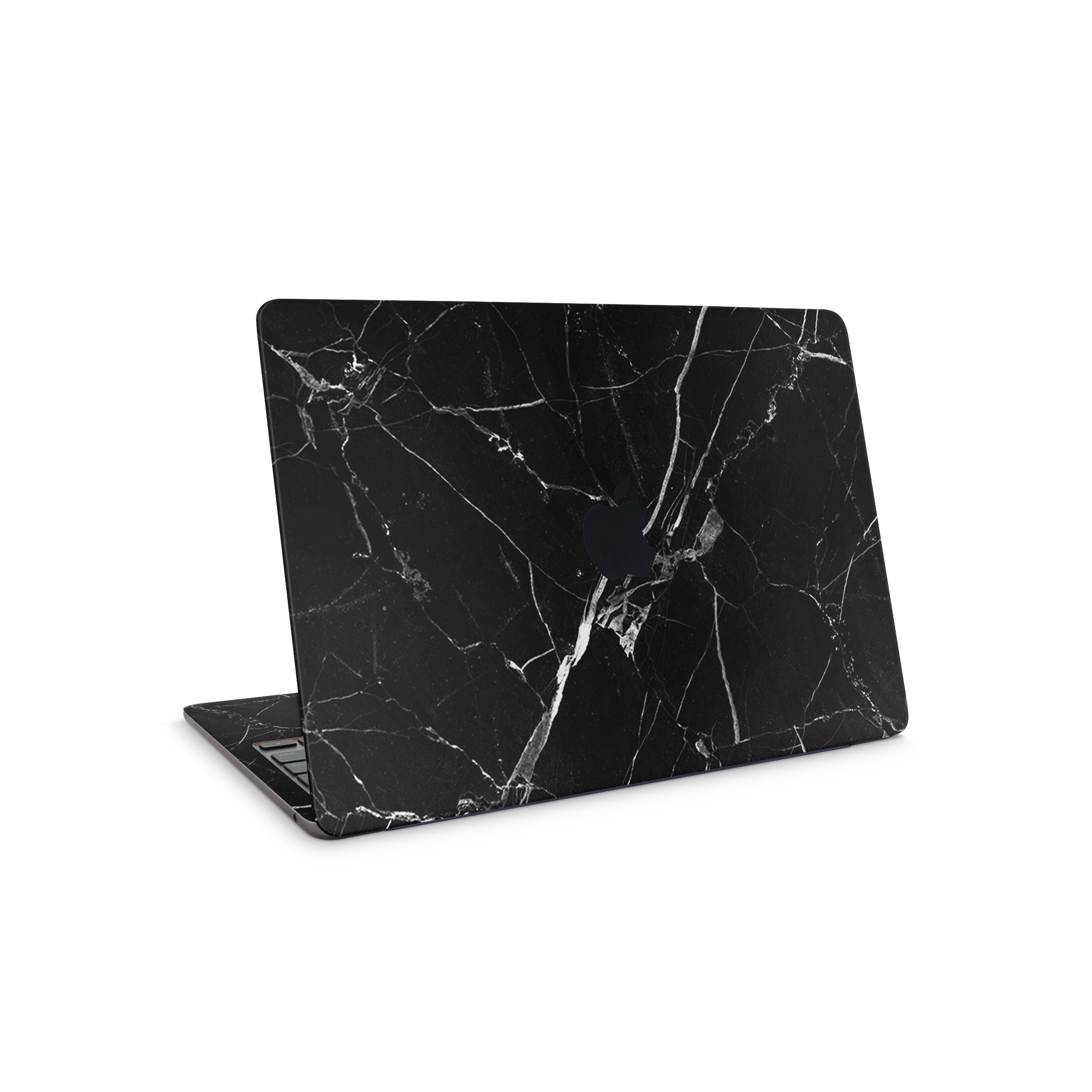 black hyper marble macbook skin - full coverage