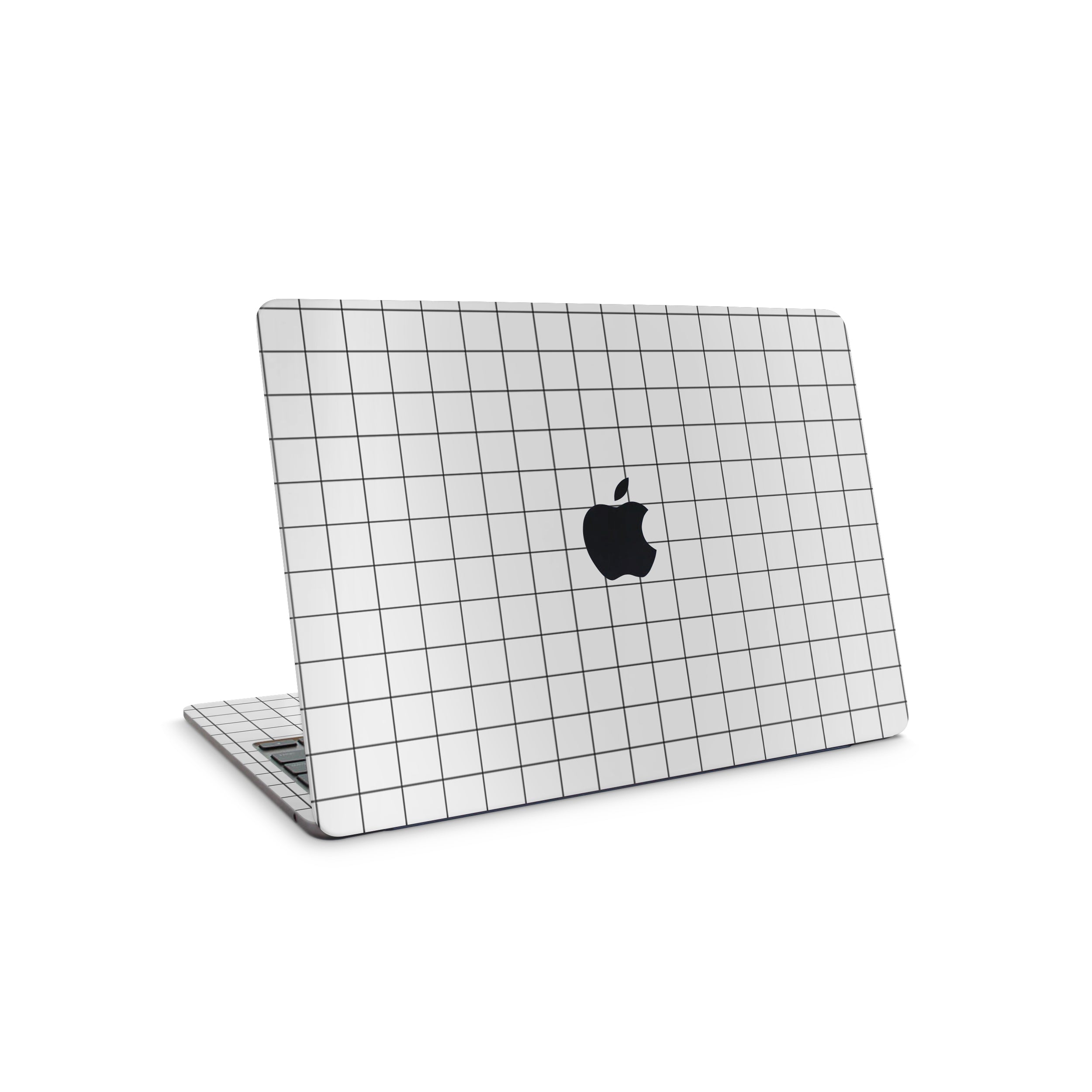 white grid macbook skin - full coverage