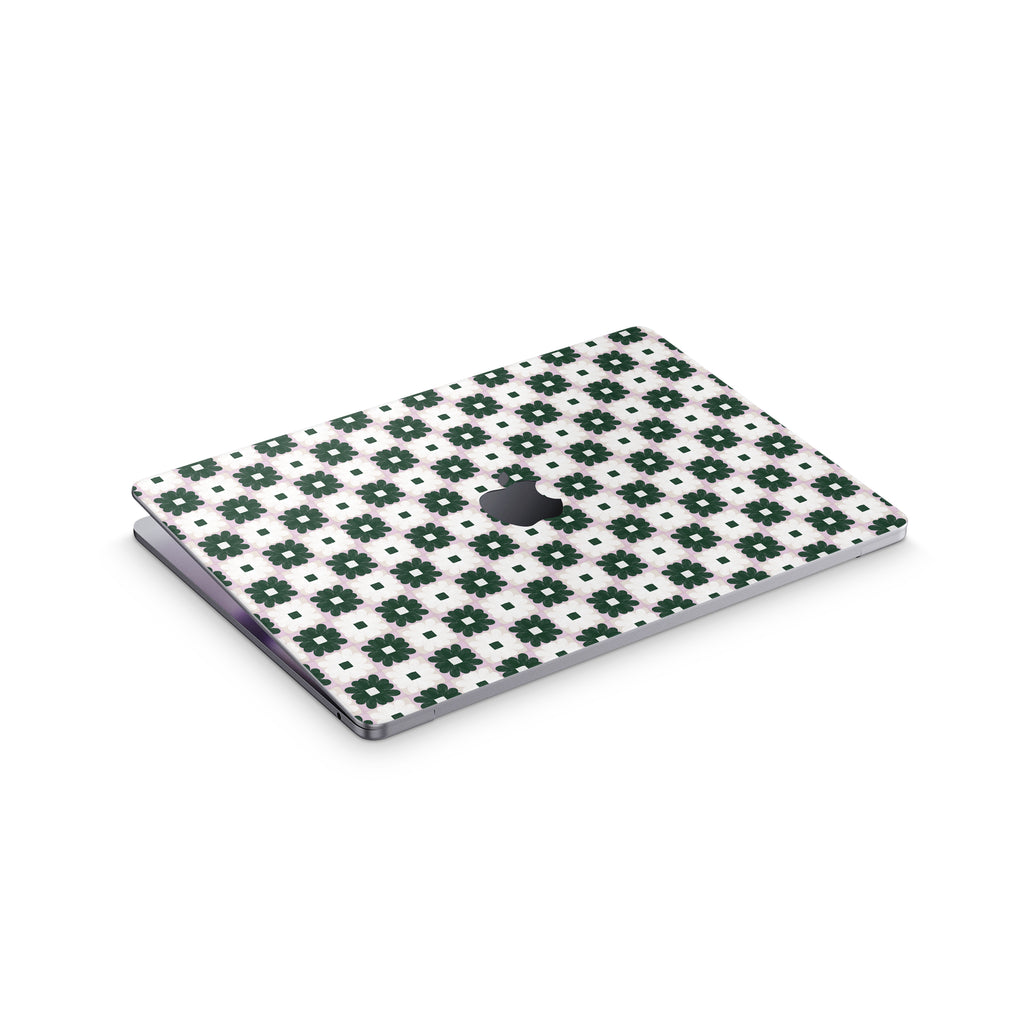 daisy quilt macbook skin - top view