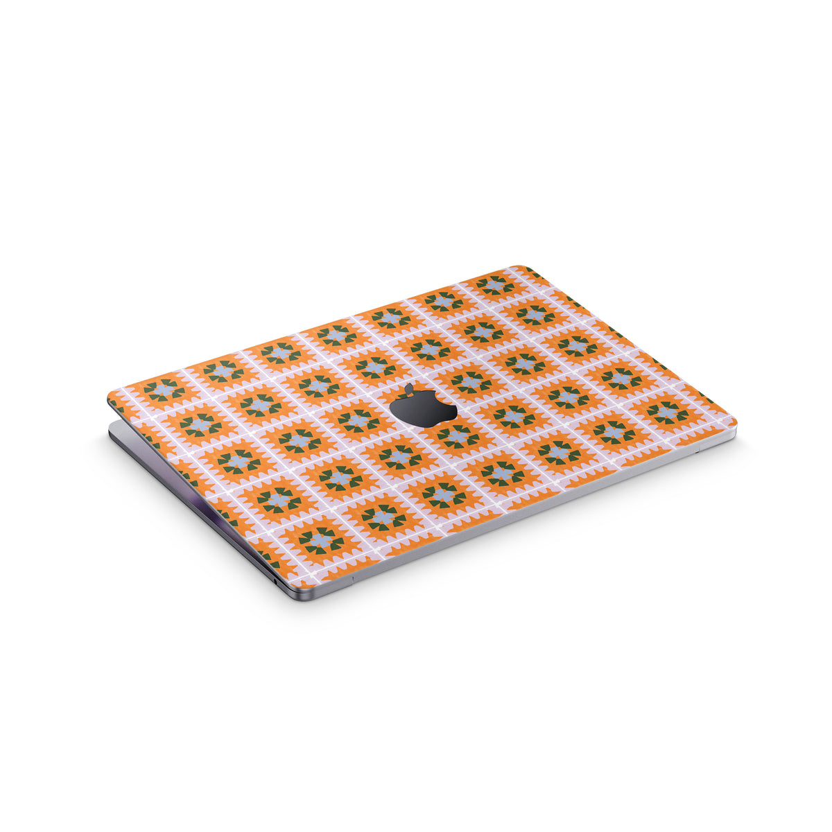 granny square macbook skin - top view