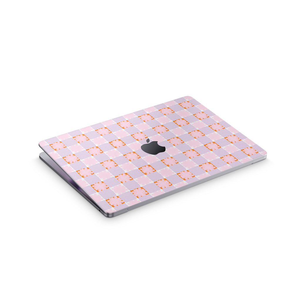 meadow quilt macbook skin - top view