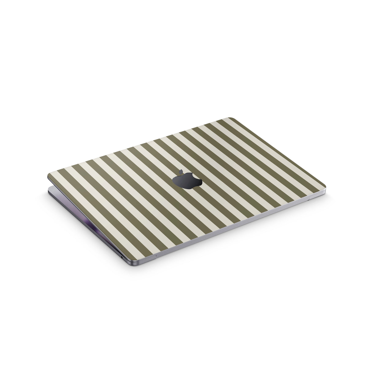 olive stripe macbook skin - top view