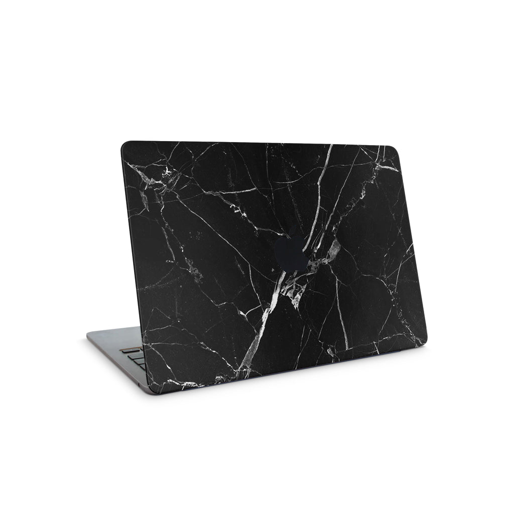 black hyper marble macbook skin - top coverage