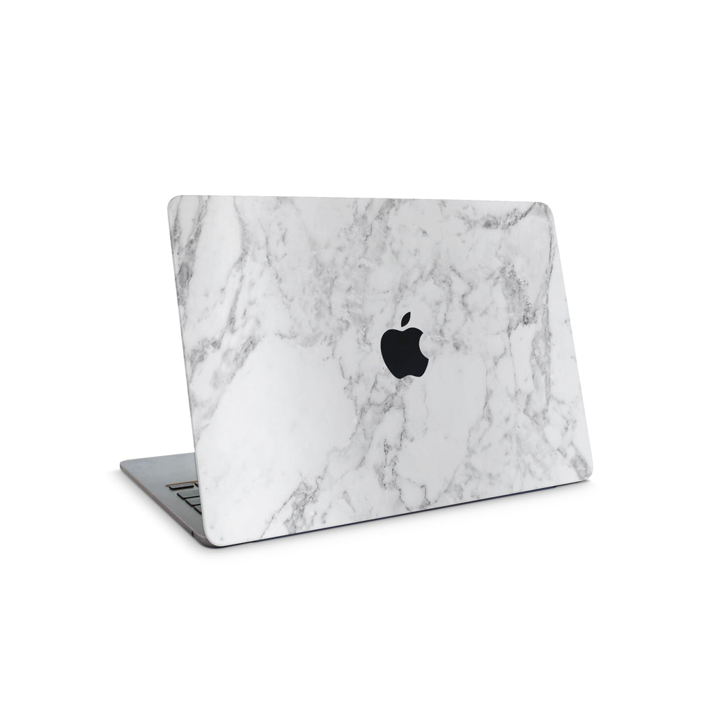white marble macbook skin - top coverage