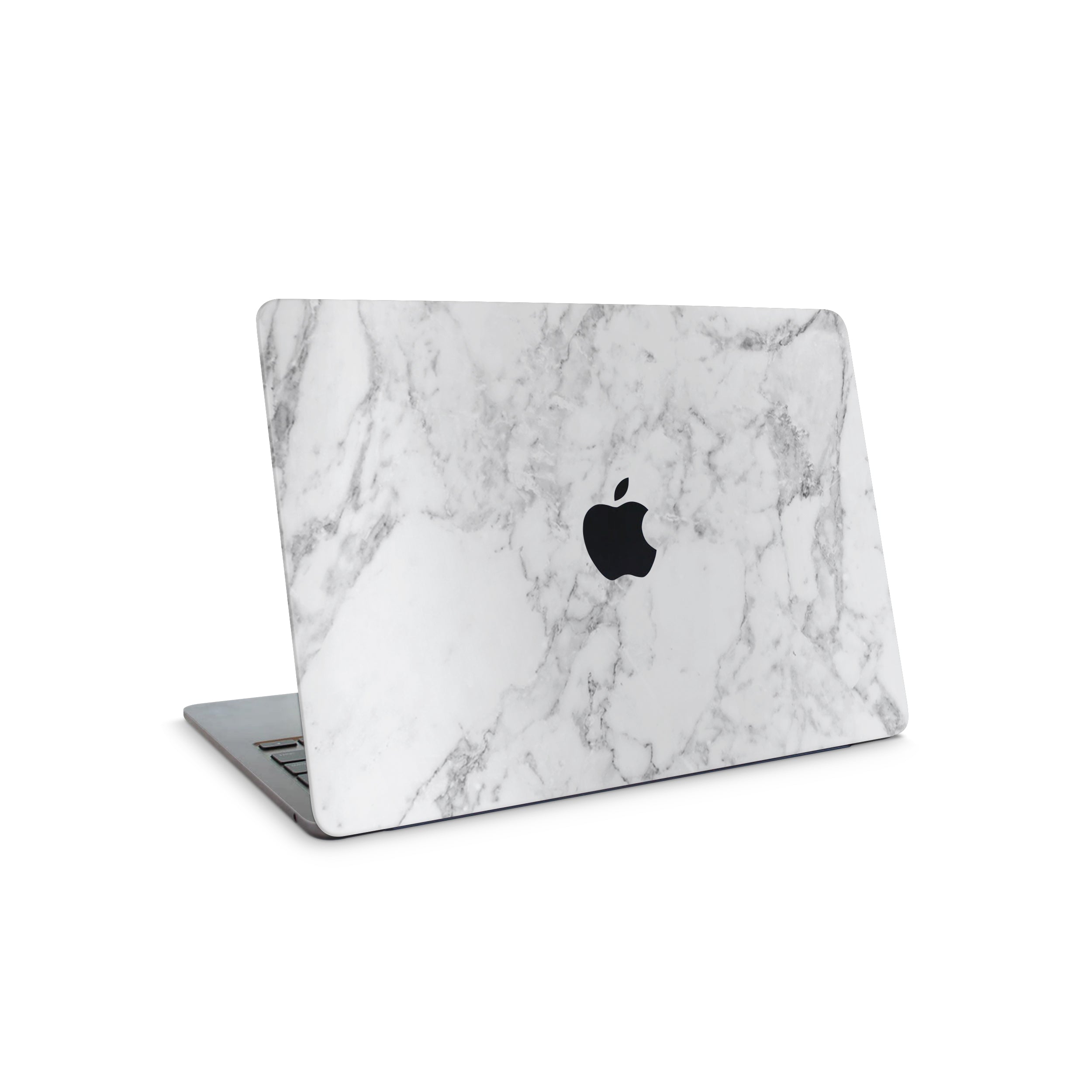 white marble macbook skin - top coverage