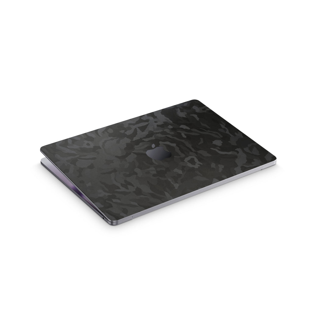 black camo macbook skin - top view