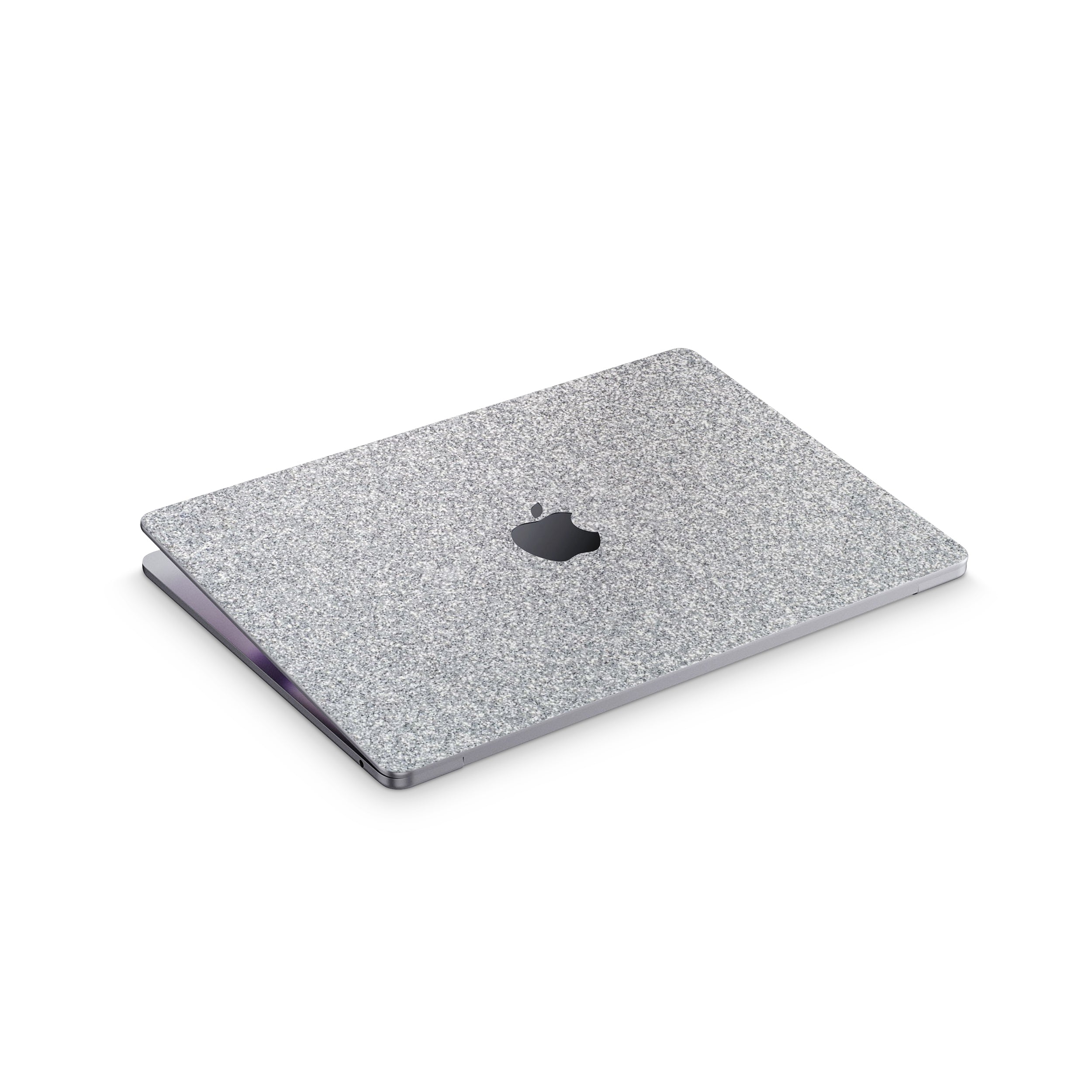 blanc glitter macbook skin - top view