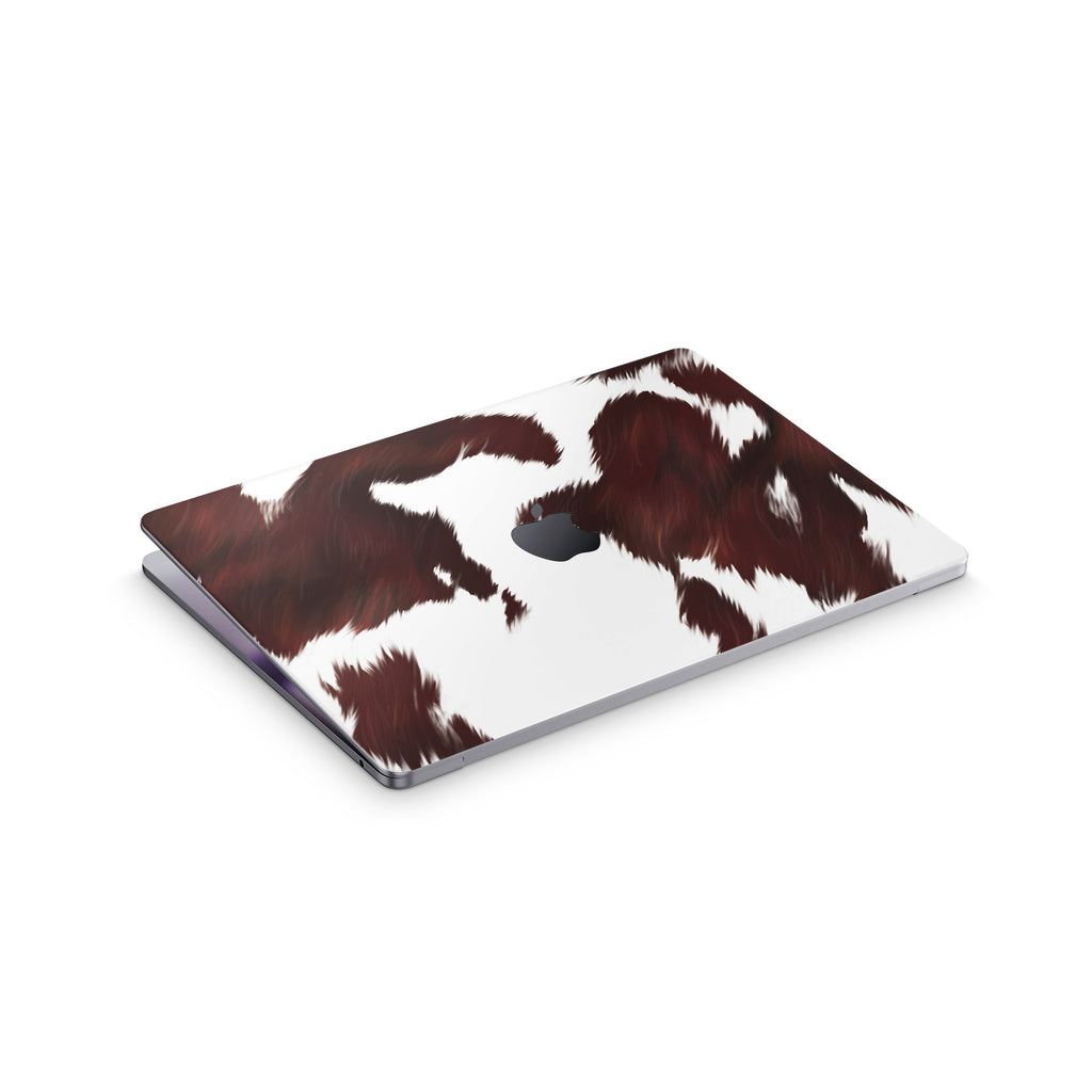 cowhide macbook skin - top view
