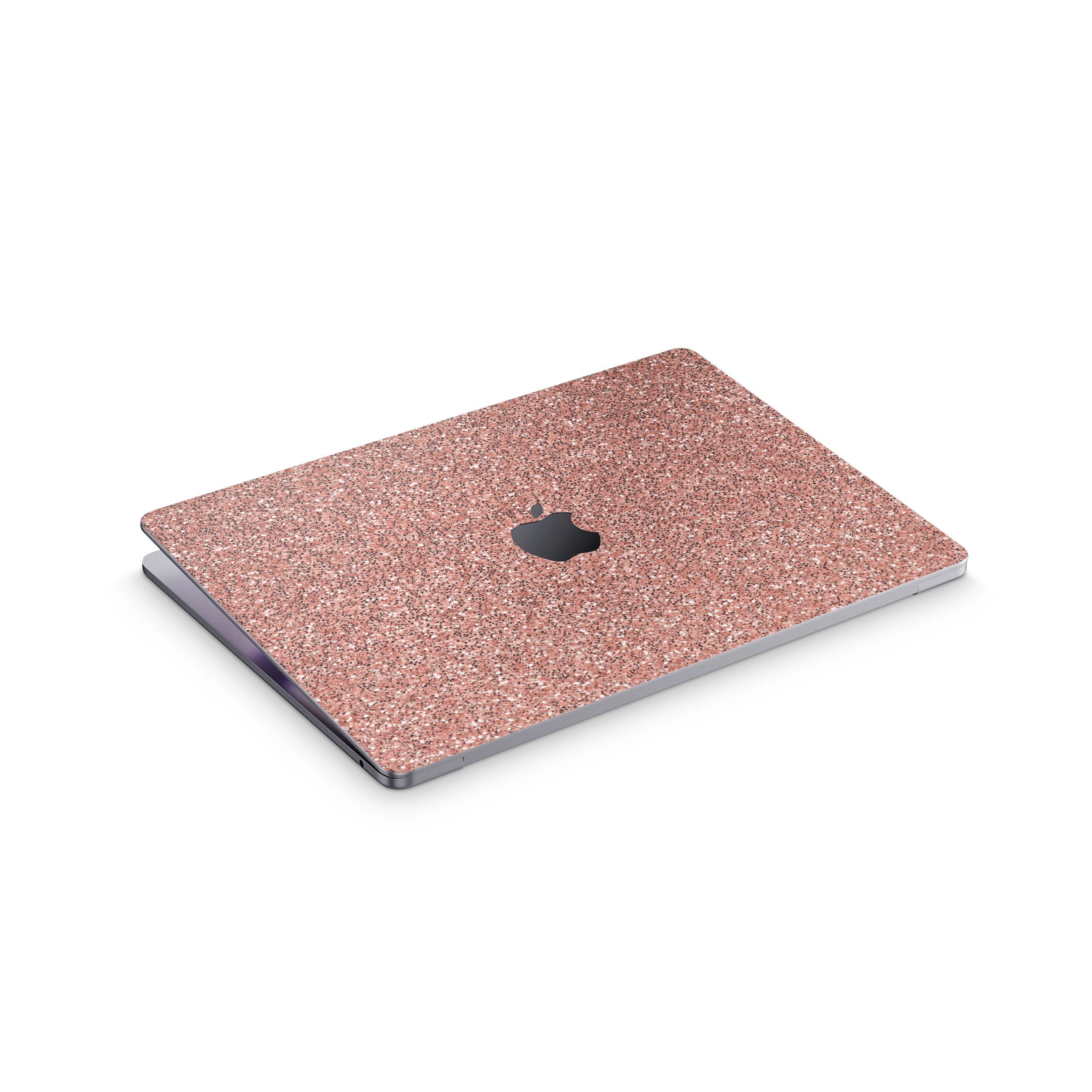 rosé glitter macbook skin - top view