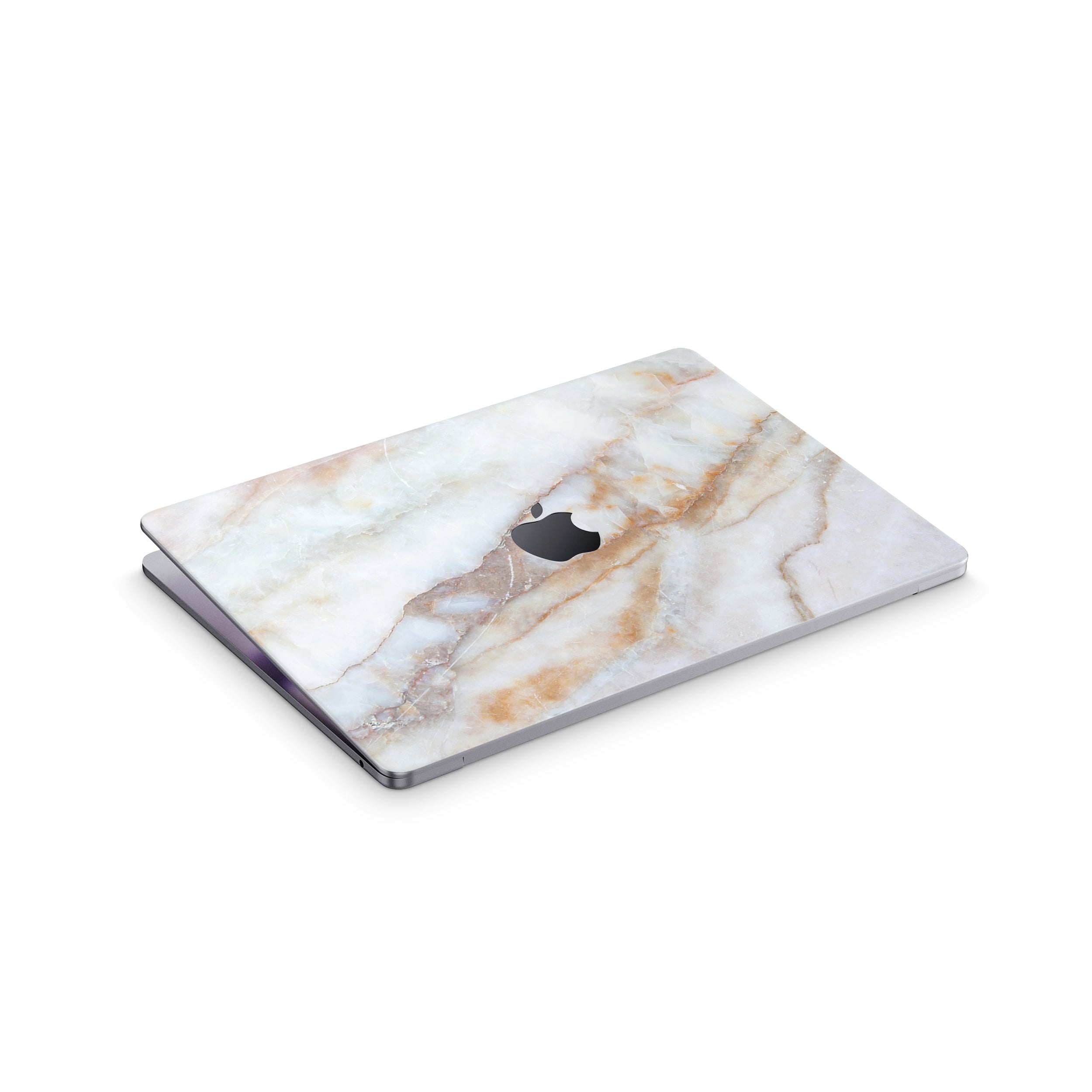 vanilla marble macbook skin - top view