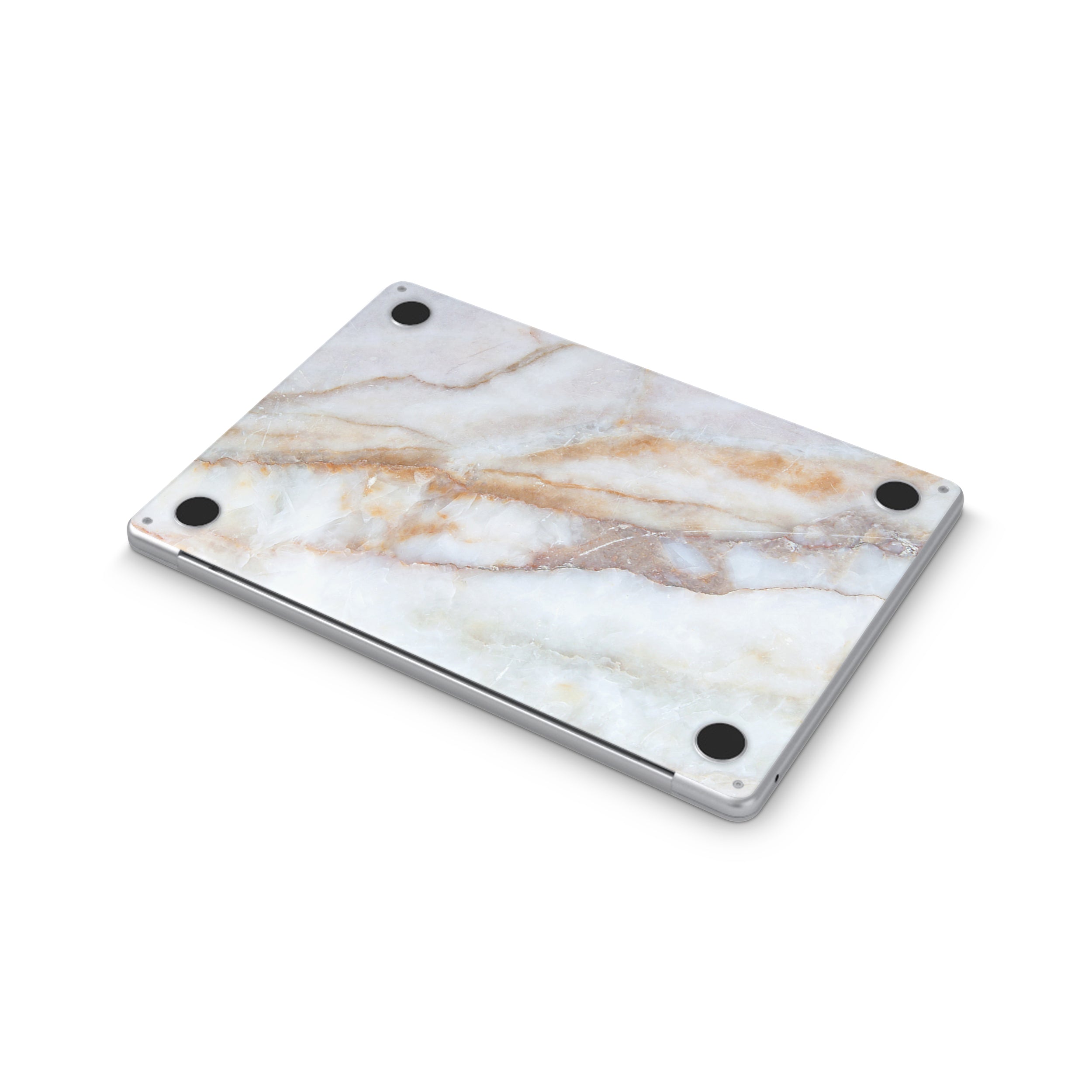 vanilla marble macbook skin - bottom coverage