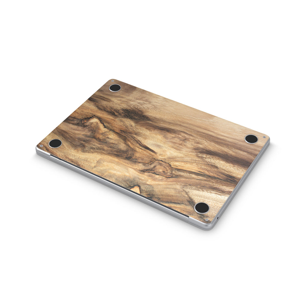 wood macbook skin - bottom coverage