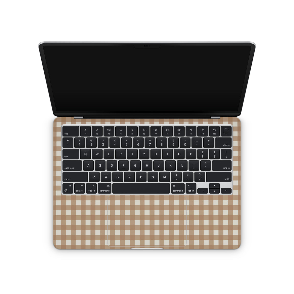 beige check macbook skin - interior coverage