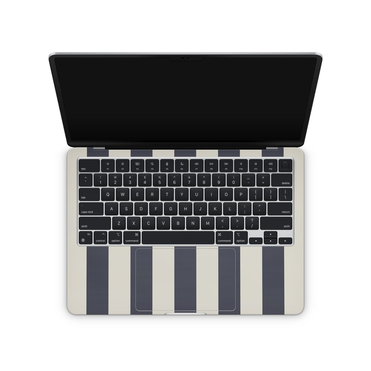 navy stripe macbook skin - interior coverage