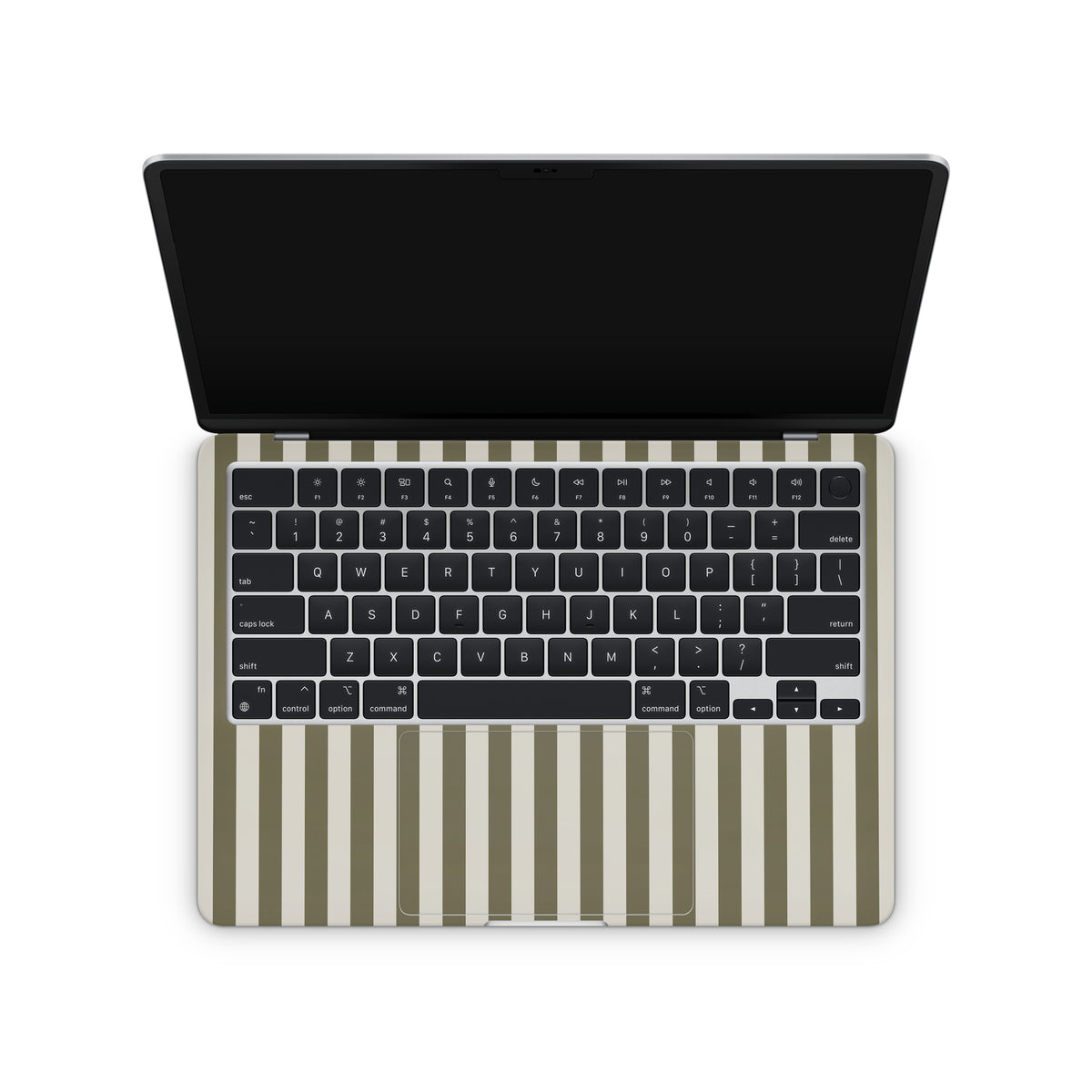 olive stripe macbook skin - interior coverage