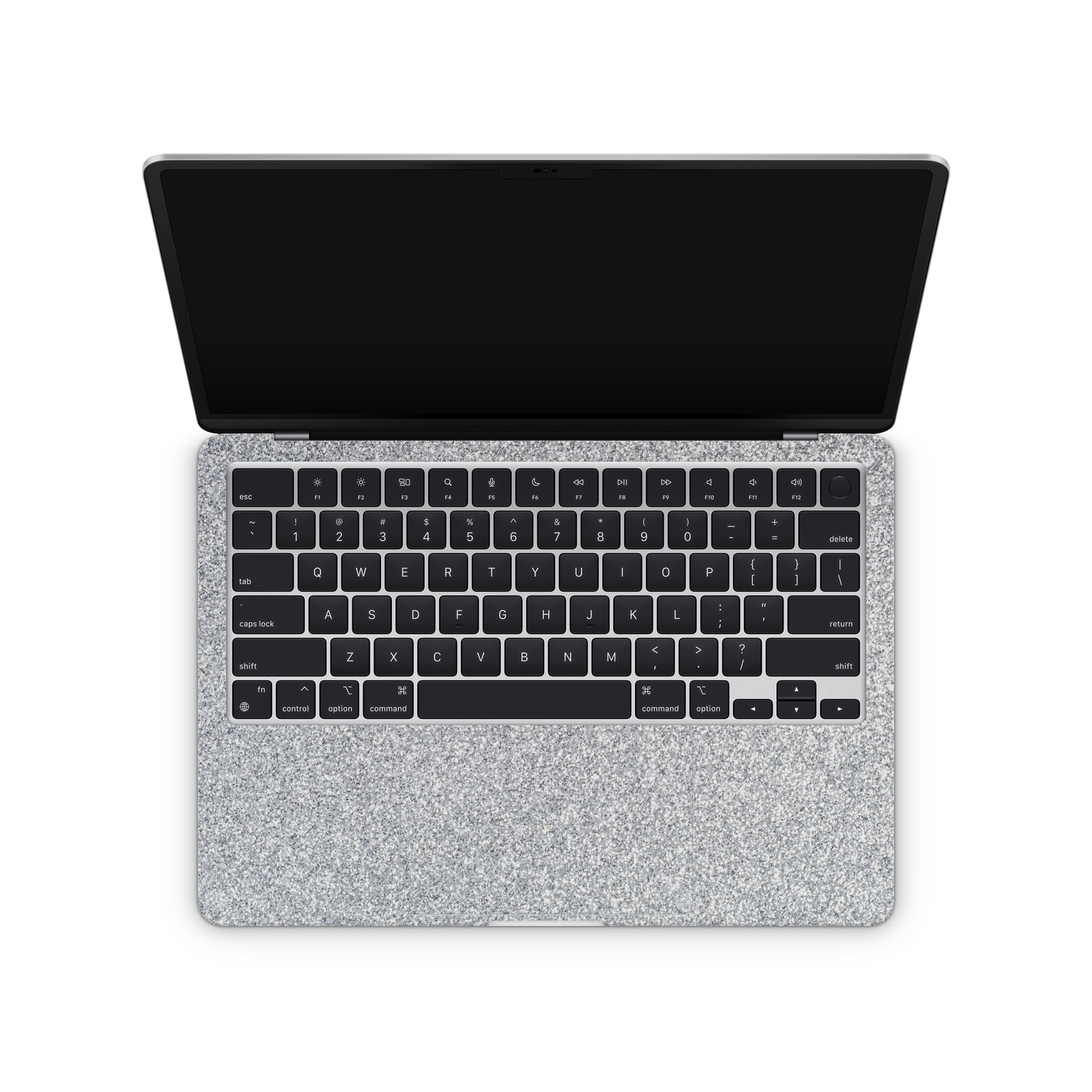 blanc glitter macbook skin - interior coverage
