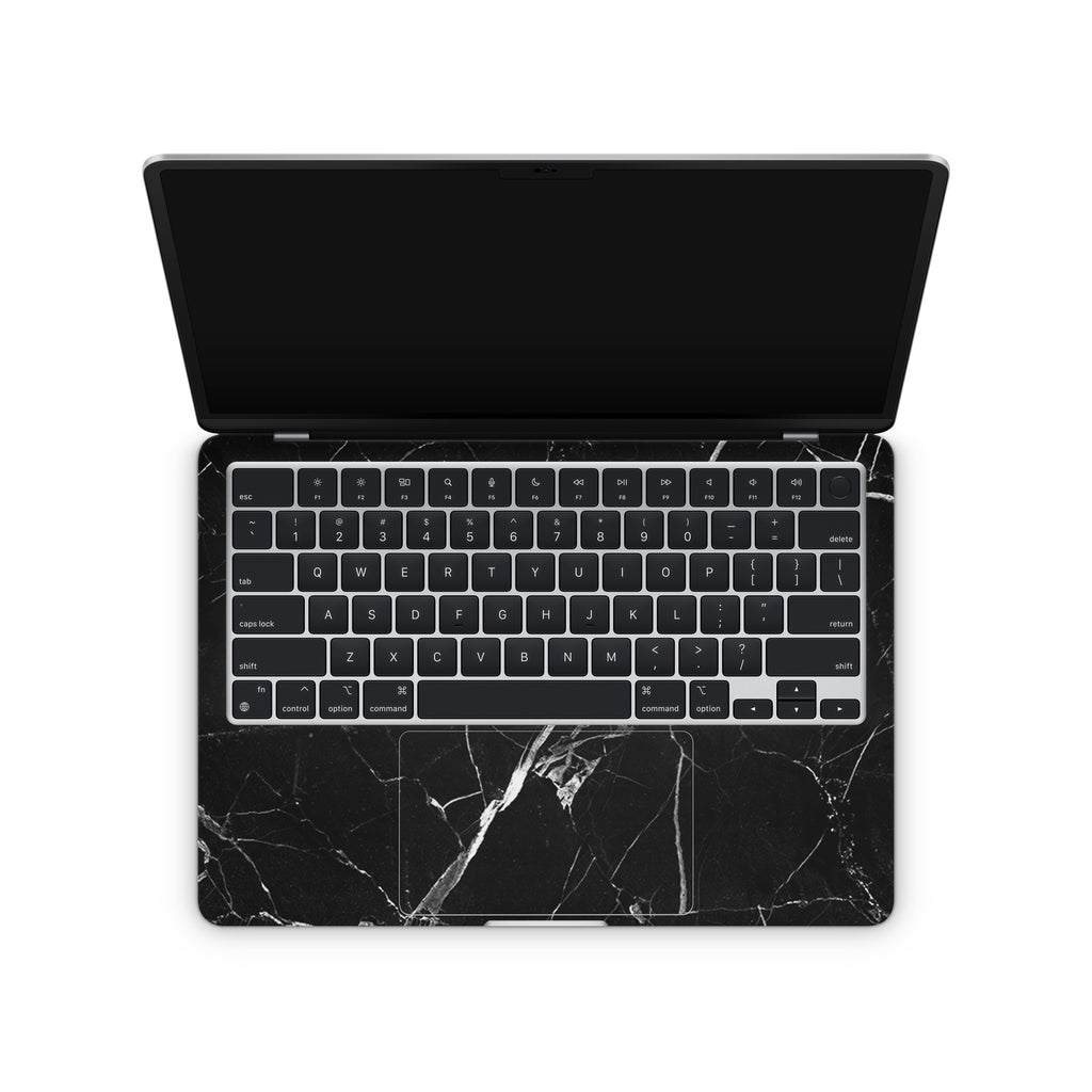 black hyper marble macbook skin - interior coverage