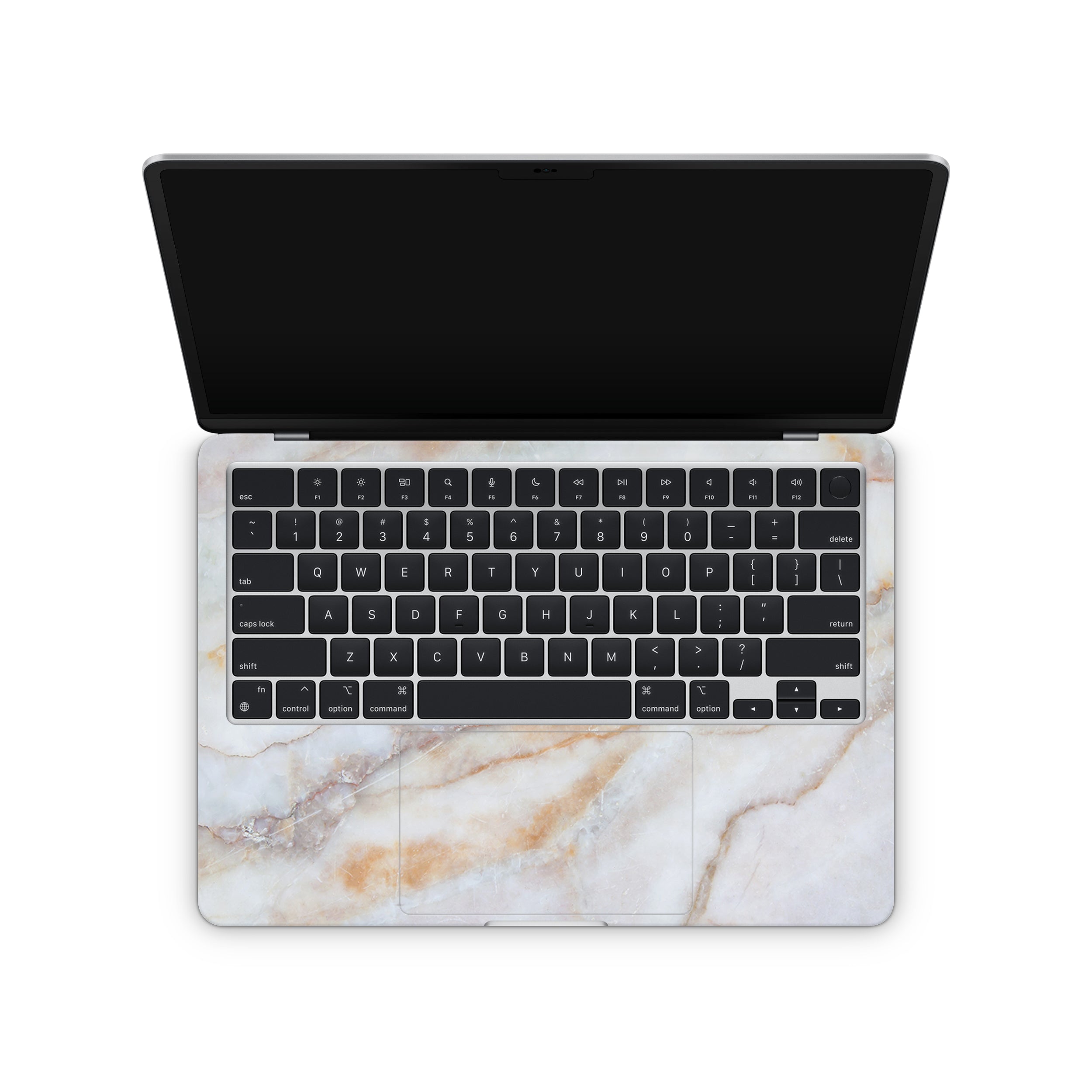 vanilla marble macbook skin - interior coverage