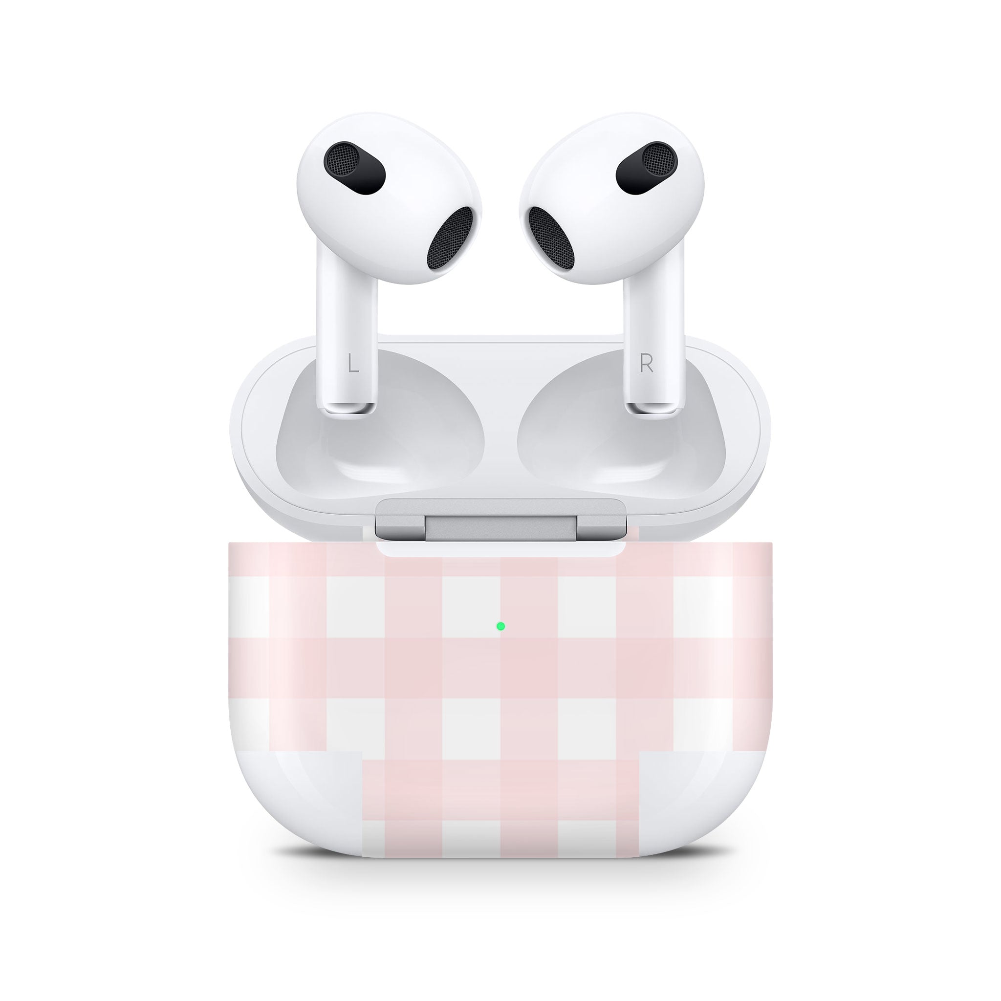 Pink Gingham AirPods Skin